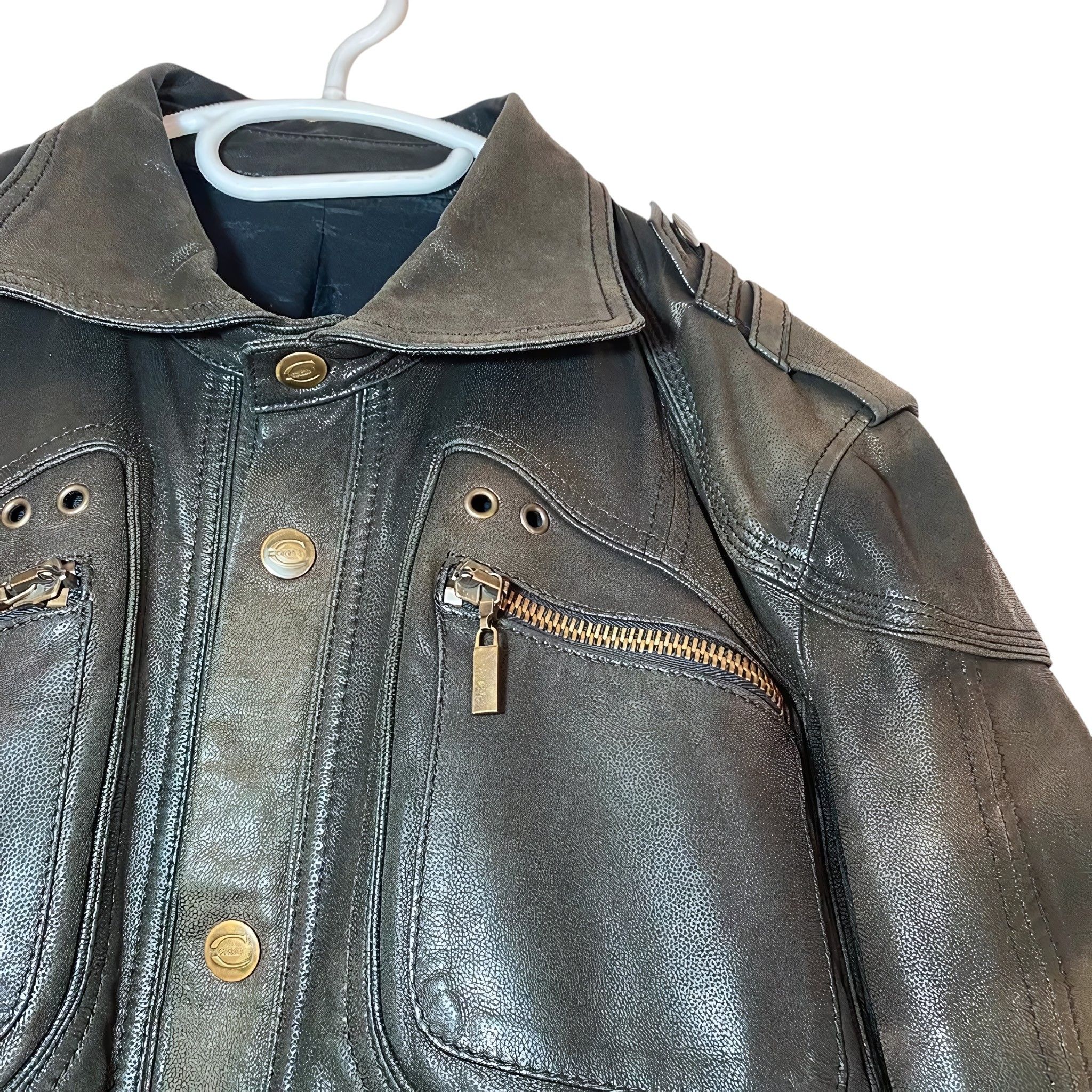 Roberto Cavalli LEATHER BIKER JACKET Size US XXL / EU 58 / 5 - 4 Thumbnail