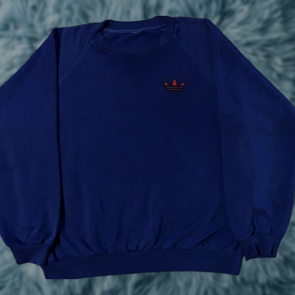 Adidas adidas Hoodie XL Blue Trefoil Vintage 90s 80s USA Grunge Sport Fashion Mens Sweatshirt Size US XL / EU 56 / 4 - 1 Thumbnail