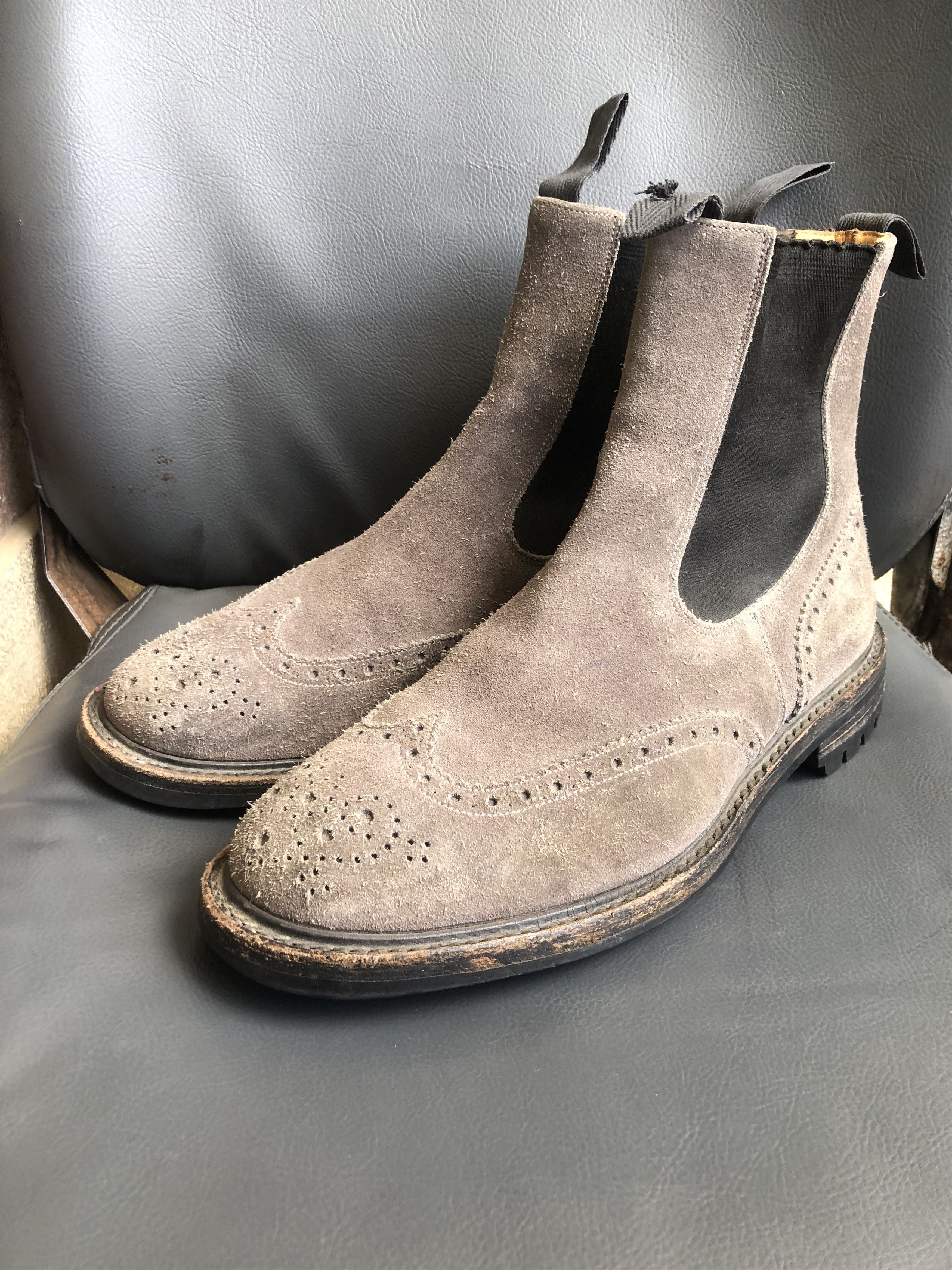 Tricker's Tricker’s Henry Grey Suede Men’s Chelsea Boot Size 9.5 Size US 10.5 / EU 43-44 - 4 Thumbnail