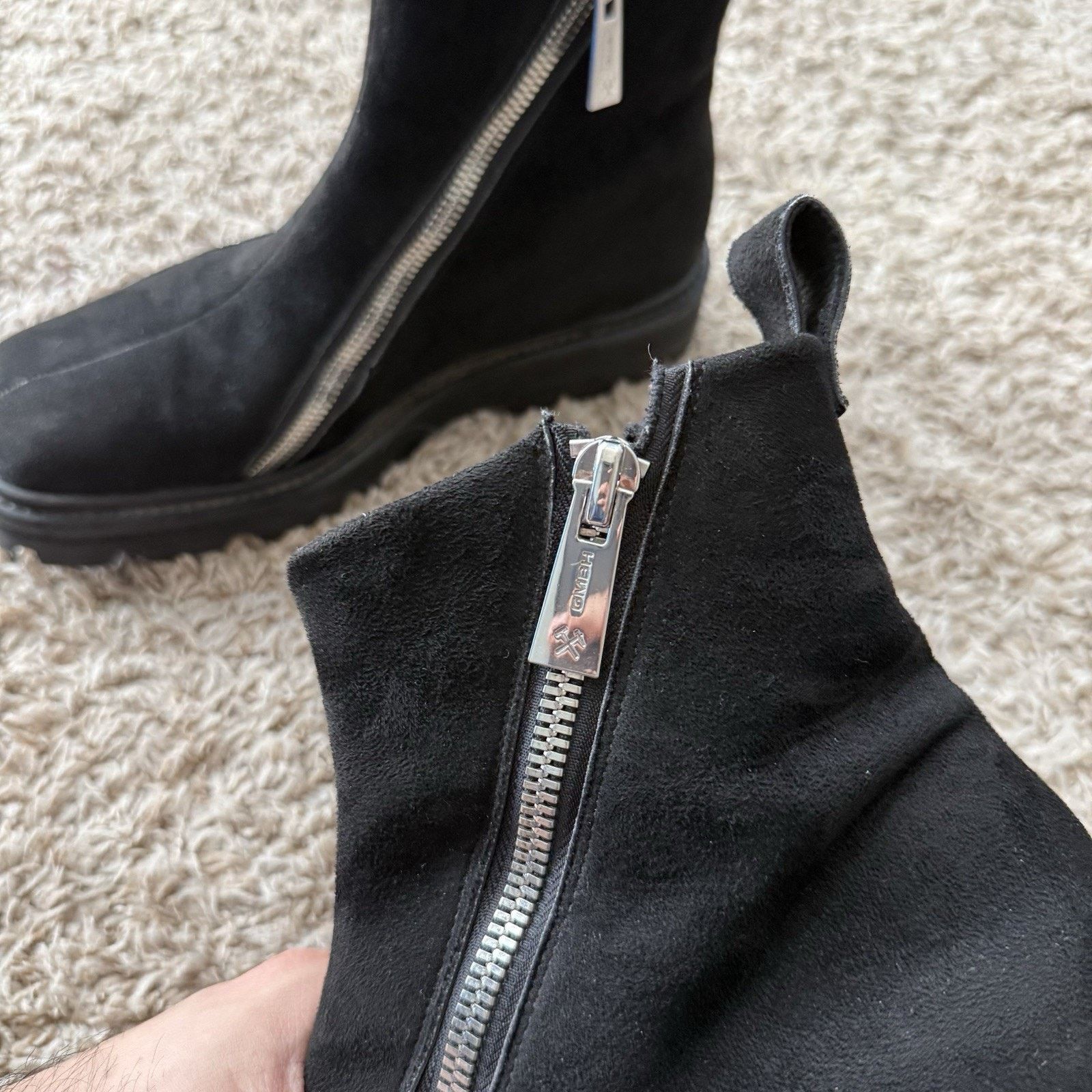 GmbH GmbH Selim Biker Boots Black Suede Double Zip Square Size 43 Size US 9.5 / EU 42-43 - 12 Thumbnail