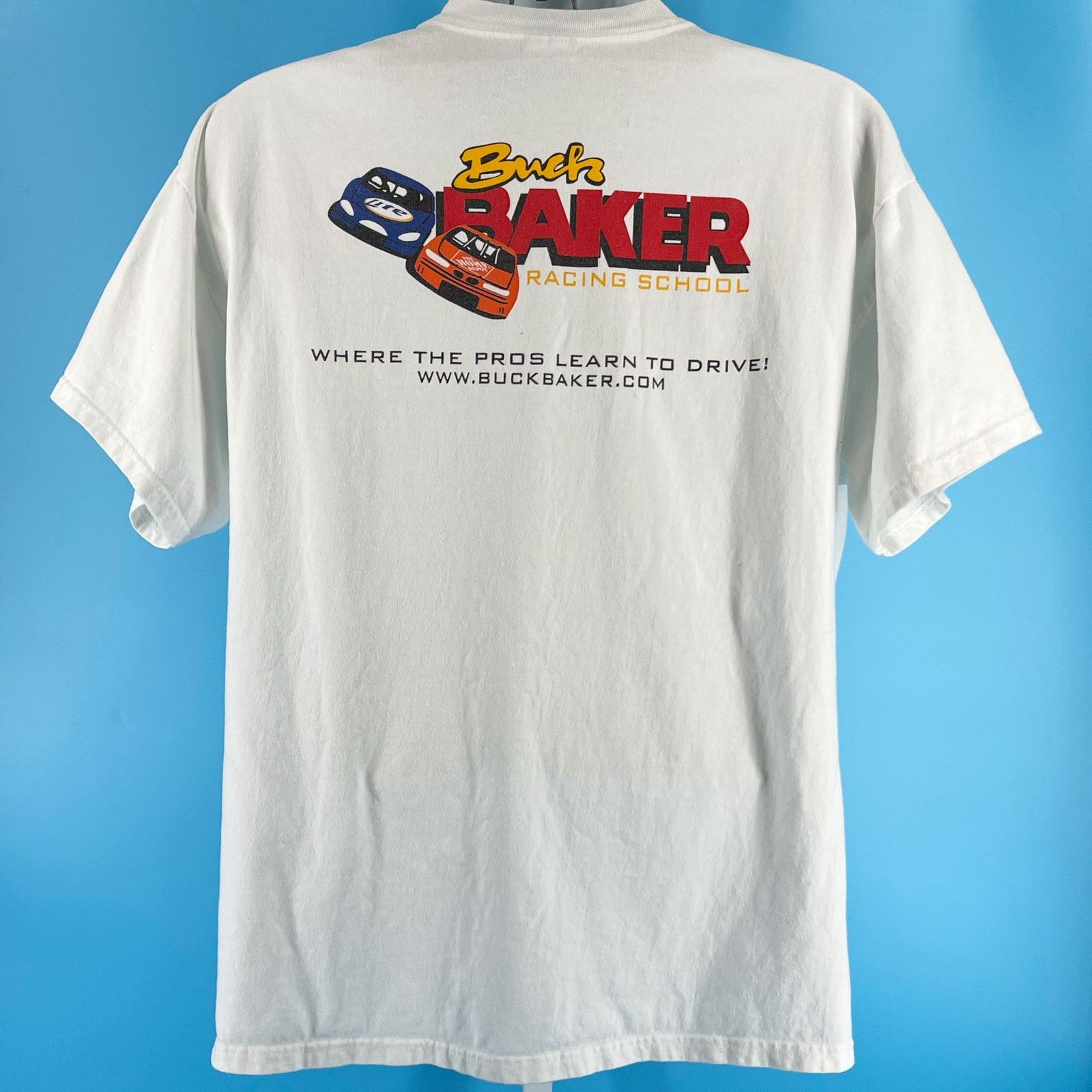 Hanes × Vintage 90s Buck Baker Racing School tshirt 1990s vintage Size US XL / EU 56 / 4 - 2 Thumbnail