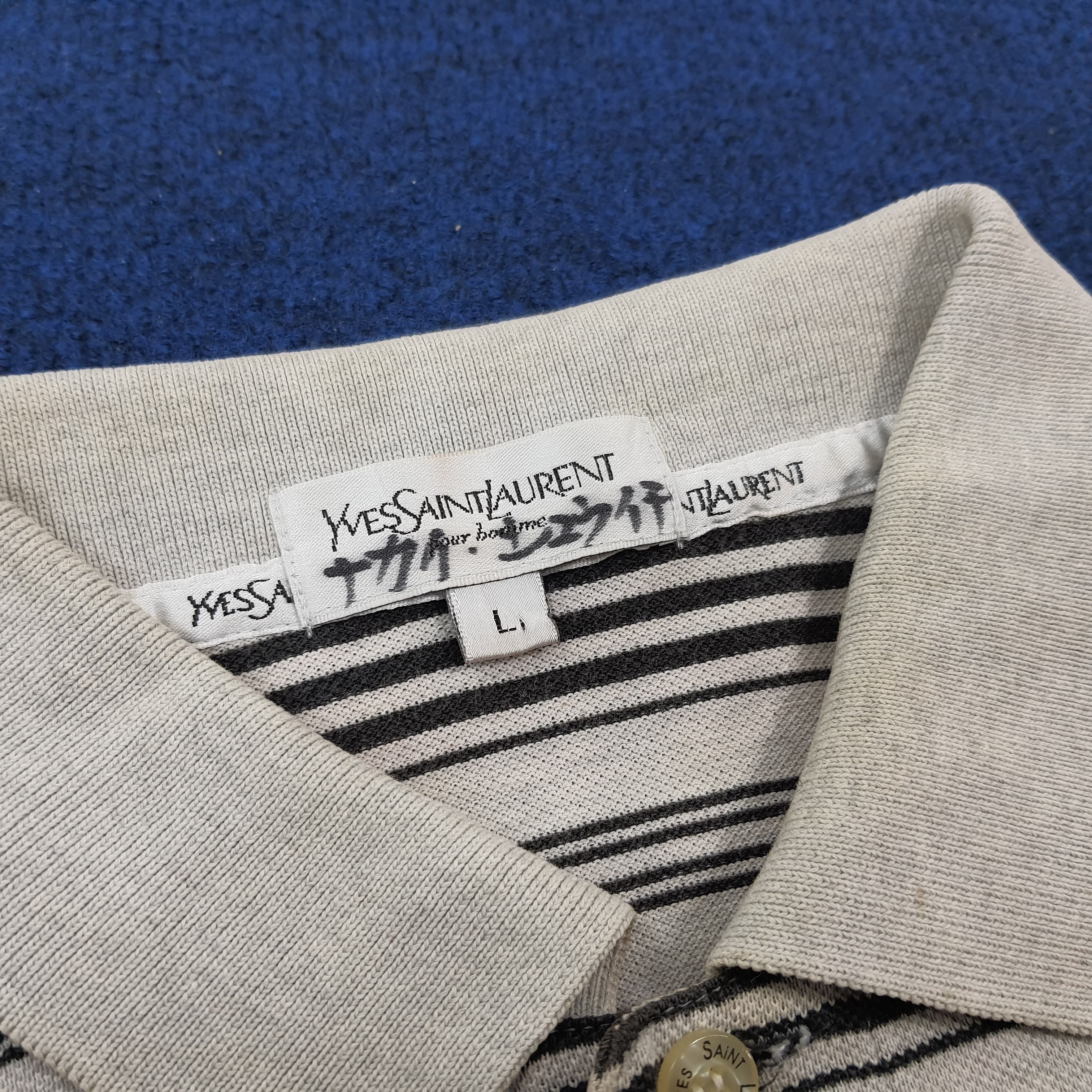 Vintage × Yves Saint Laurent Vintage YSL Yves Saint Laurent Stripes Polo Shirt Size US M / EU 48-50 / 2 - 6 Thumbnail