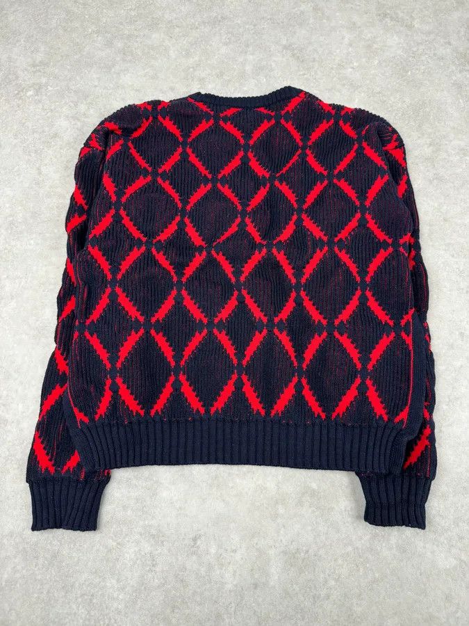 Versace AW2017 Versace Red Losange Navy Wool Sweater Size US S / EU 44-46 / 1 - 7 Thumbnail