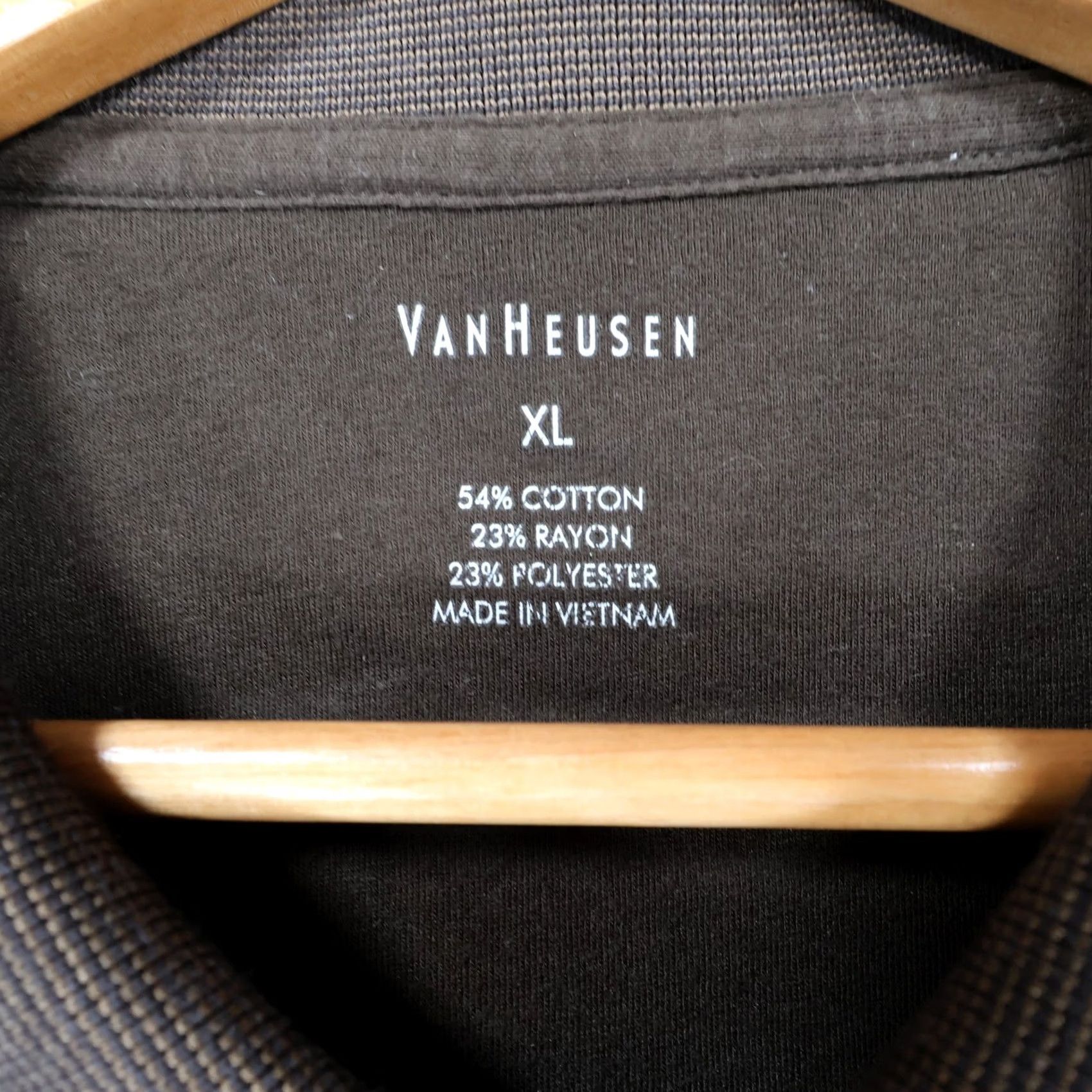 Van Heusen Van Heusen Polo Shirt Mens XL Brown Ribbed Texture Pocket Short Sleeve Size US XL / EU 56 / 4 - 7 Thumbnail