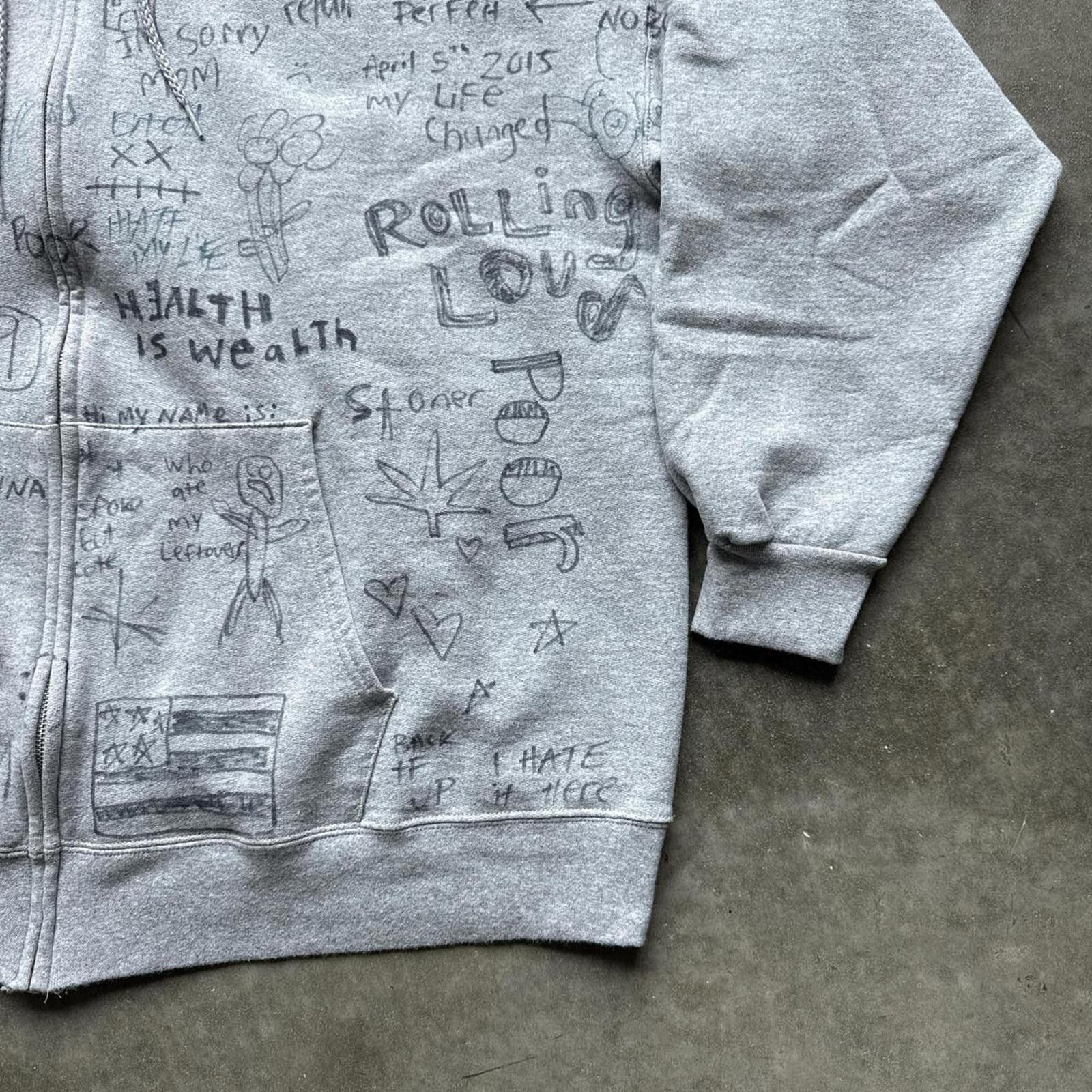 Packer Shoes Poor Parker Hoodie Jacket With Hand Written Graffiti Design Size US XL / EU 56 / 4 - 3 Thumbnail