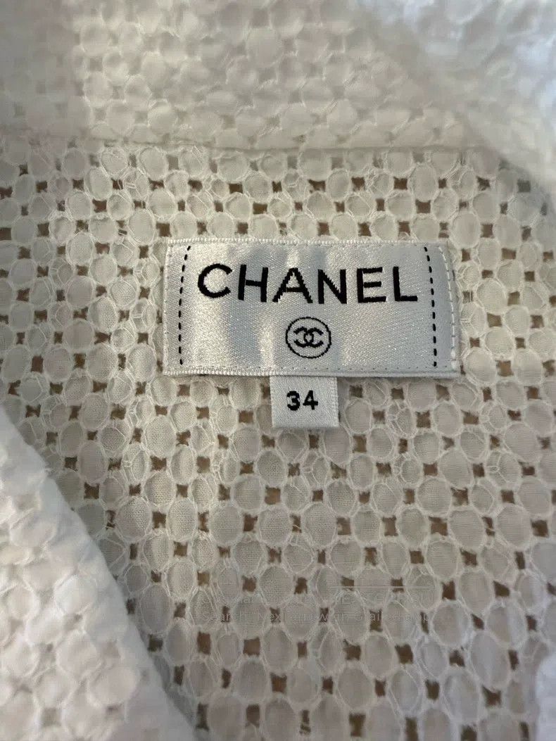 Chanel Chanel Hollow-out deep V-neck pullover long-sleeved white Size XXS / US 00 / IT 34 - 6 Thumbnail