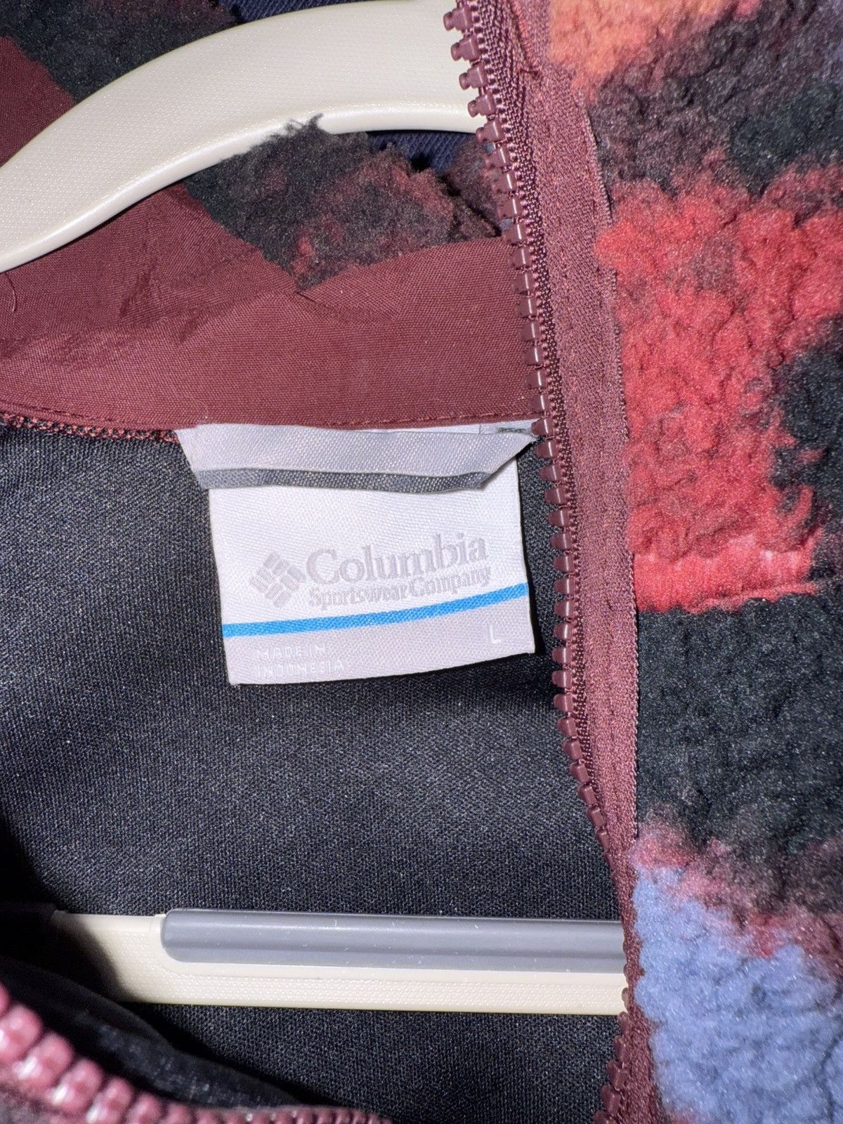 Columbia × Vintage Columbia Maroon Camo Zip Up Size US L / EU 52-54 / 3 - 3 Thumbnail