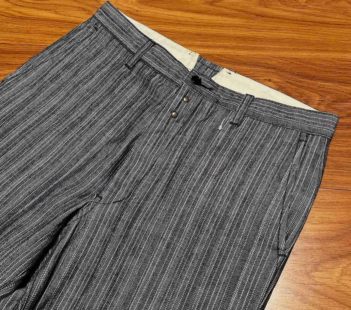 Japanese Brand 2000s Journal Grained Stripe Buckle Herringbone Work y2k Lgb Size US 30 / EU 46 - 4 Thumbnail