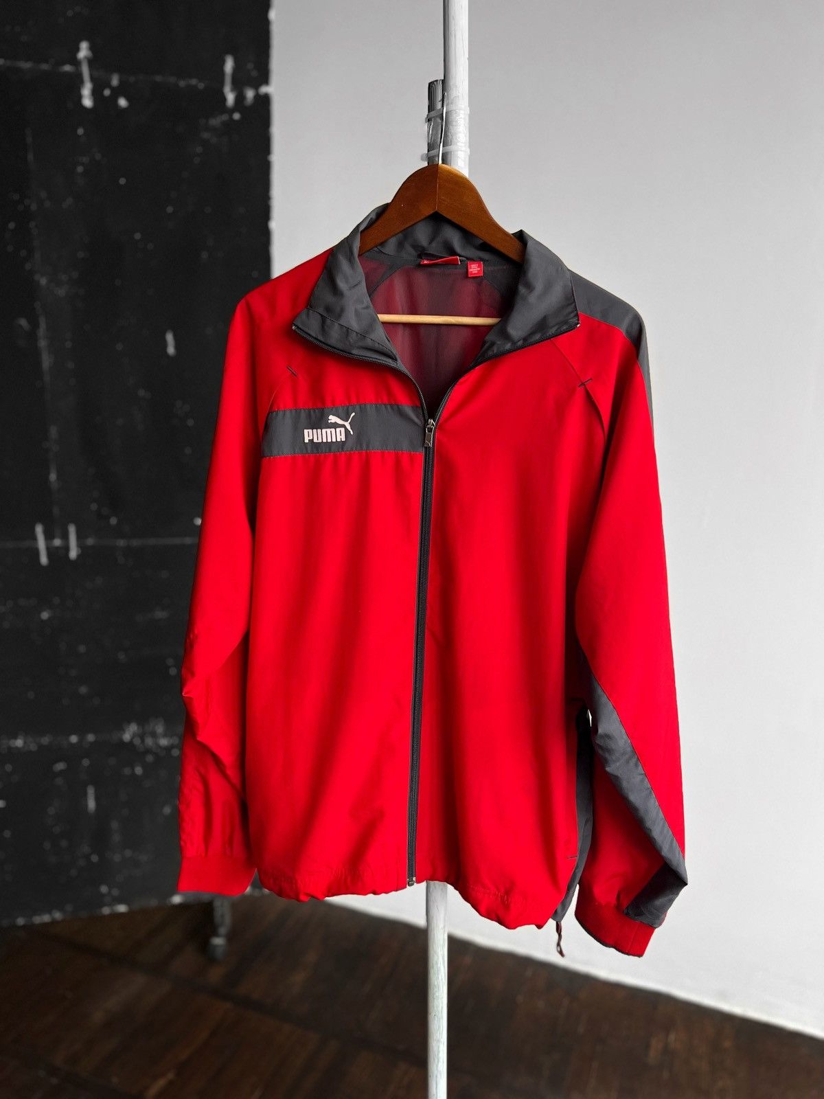 Puma × Vintage Puma King Mens Vintage 00s Red Full Zip Jacket Pockets Logo Size US L / EU 52-54 / 3 - 1 Thumbnail
