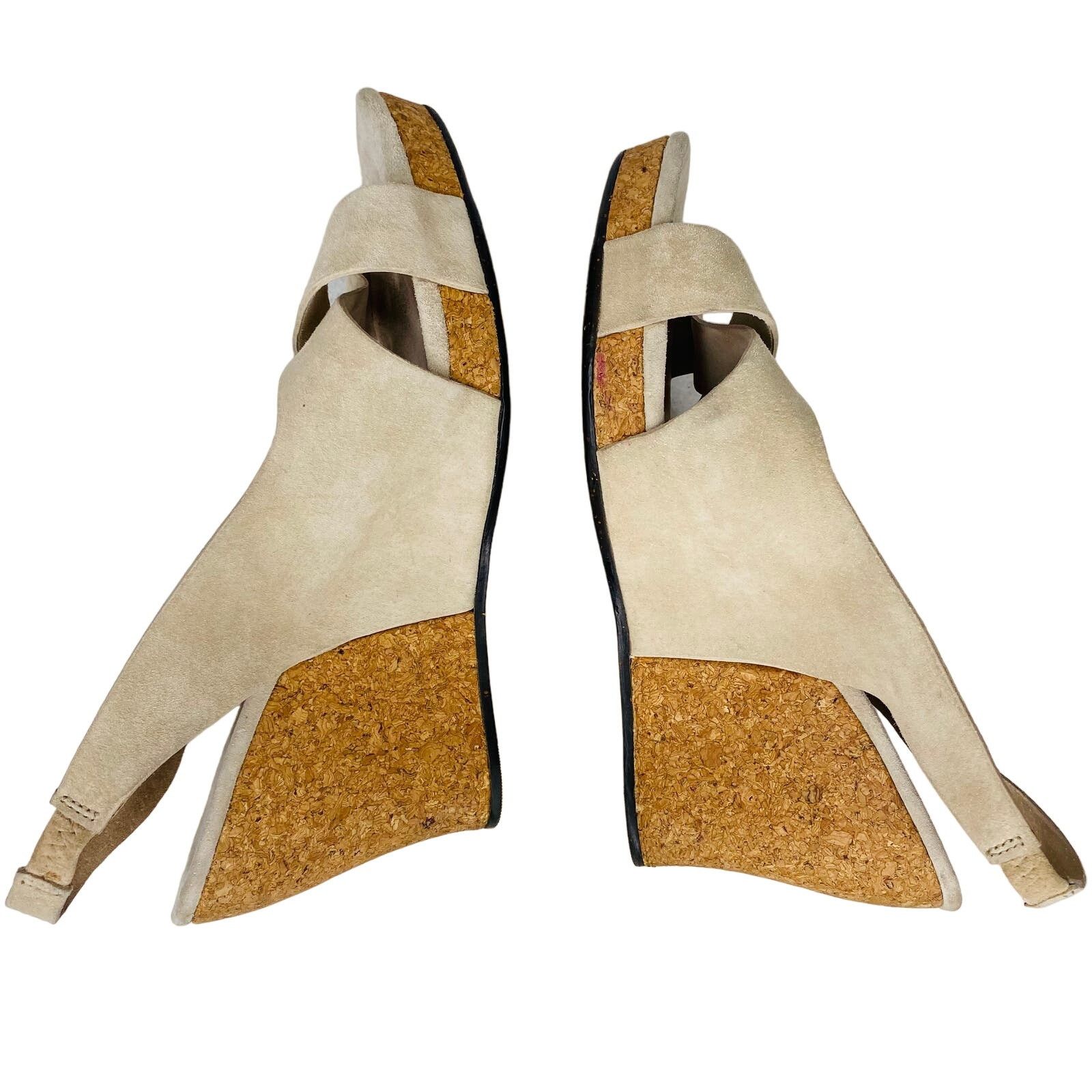 Ugg Ugg Hazel Sandals Suede 10 Beige Cork Wedge 4" Size US 10 / EU 43 - 6 Thumbnail