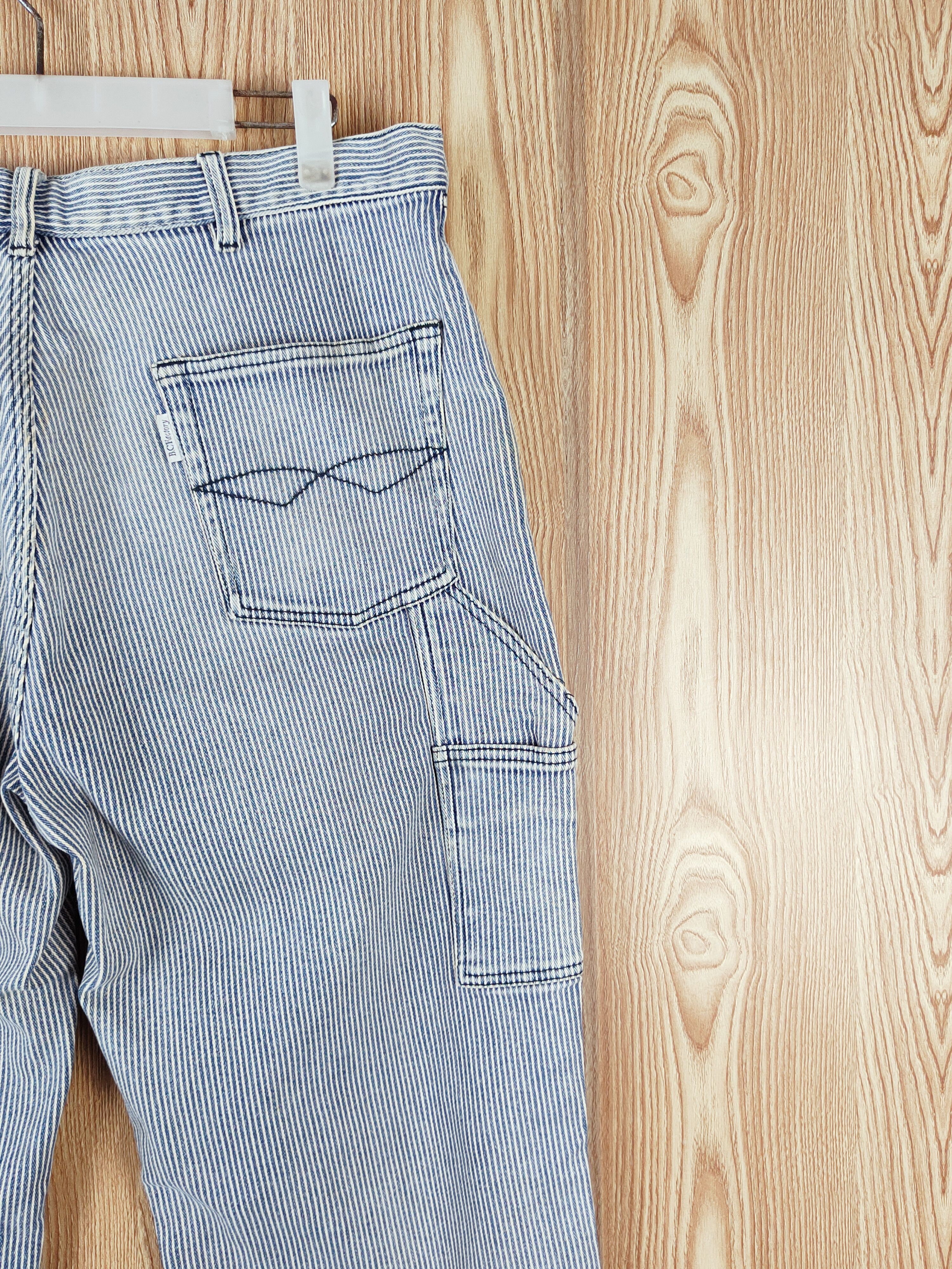 Japanese Brand B.C.Factory Blue Stripe Distressed Ripped Jeans #W599 Size US 34 / EU 50 - 11 Thumbnail