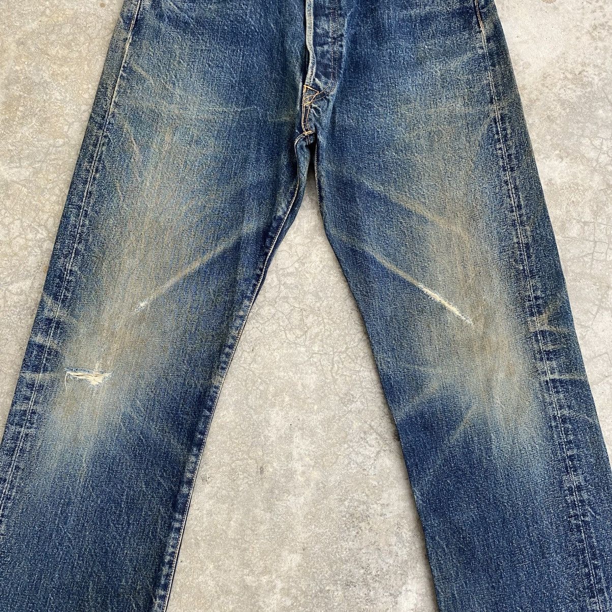Denime Vintage Denime Japan Faded Blue Distressed Selvedge Jeans Size US 31 - 6 Thumbnail