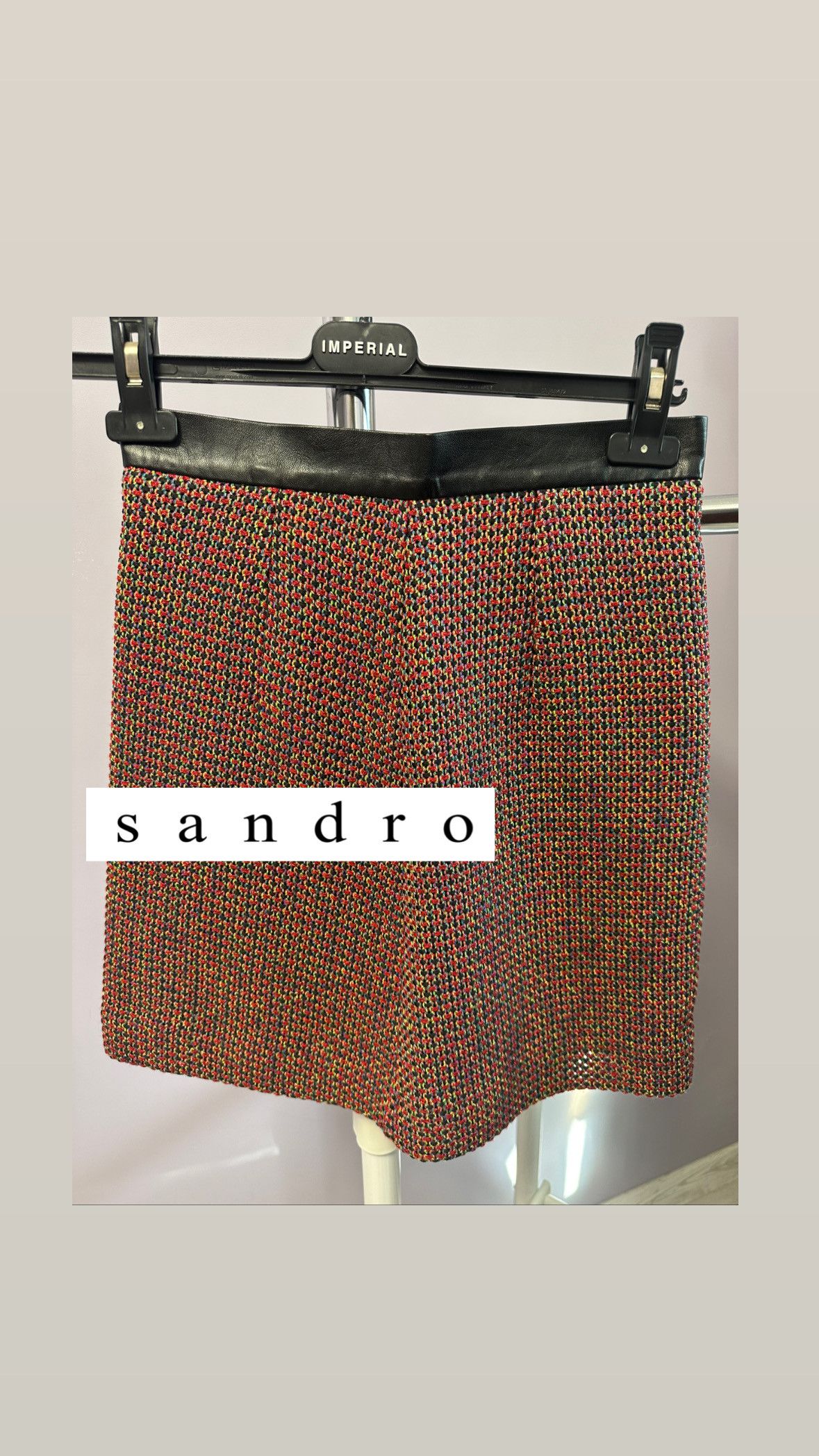 Sandro sandro mini skirt in red wool Size 24" / US 00 / IT 34 - 1 Thumbnail