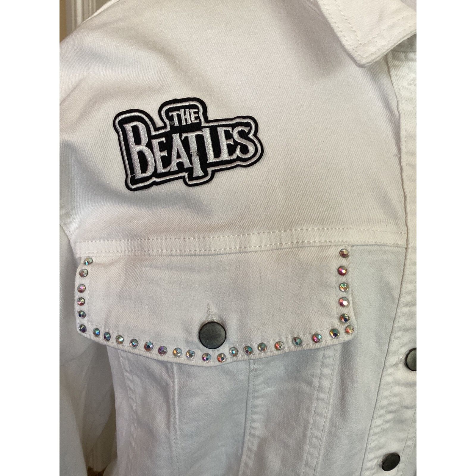 Other THE BEATLES SGT PEPPER RHINESTONE DENIM MOTO TRUCKER JACKET Size L / US 10 / IT 46 - 7 Thumbnail