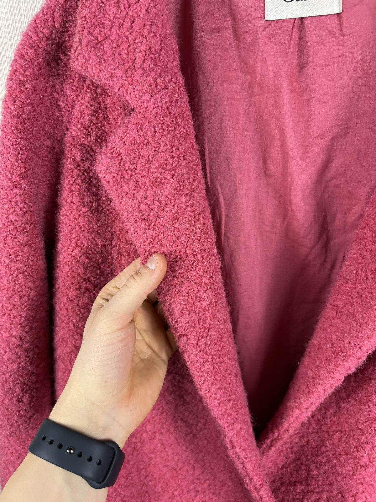 Ganni Ganni programme teddy long tied coat sherpa wool nylon pink Size M / US 6-8 / IT 42-44 - 11 Thumbnail