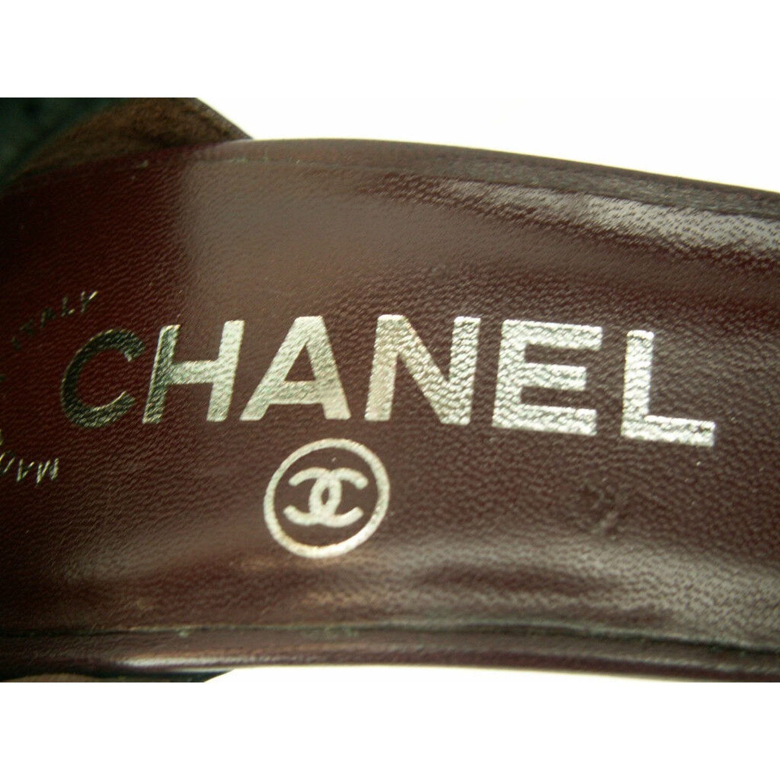 Chanel TWO TONE PLEATED LEATHER ANKLE STRAP CRYSTALS PUMPS 36.5 Size US 6.5 / IT 36.5 - 9 Thumbnail