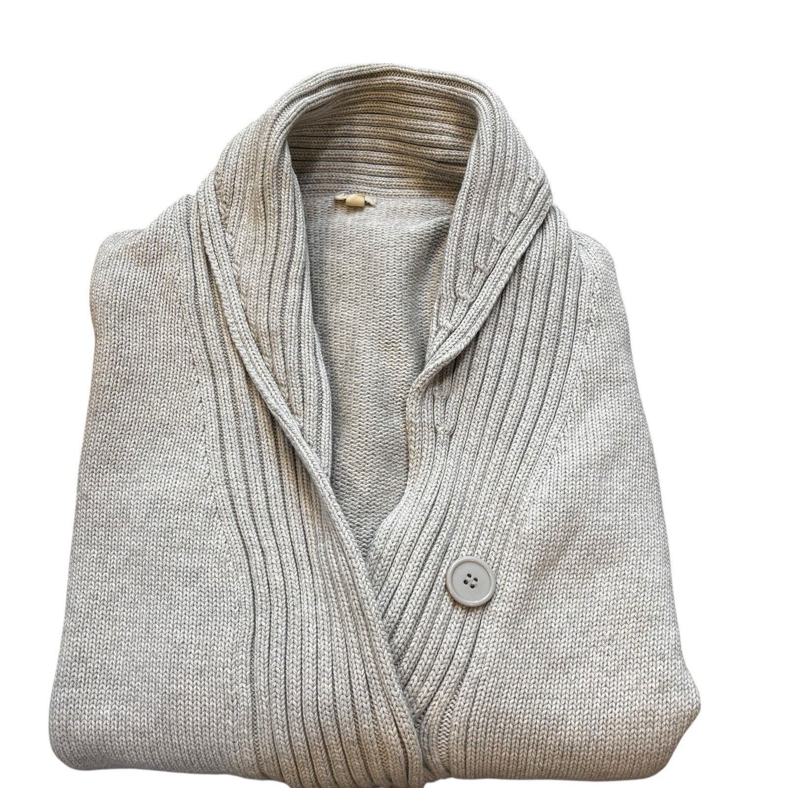 J.Crew J. Crew Beige Shawl Collar Cardigan Covered Buttons Small Size S / US 4 / IT 40 - 3 Thumbnail