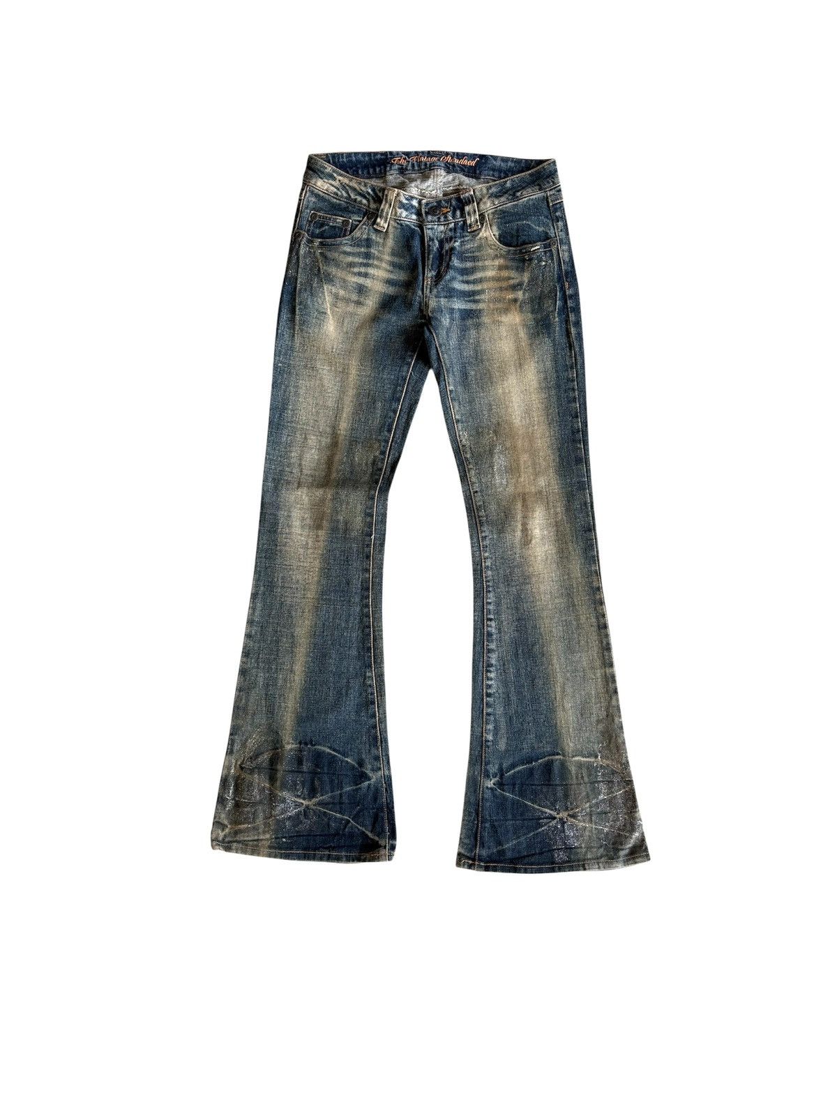 Japanese High Quality Flared Jeans Distressed Denim