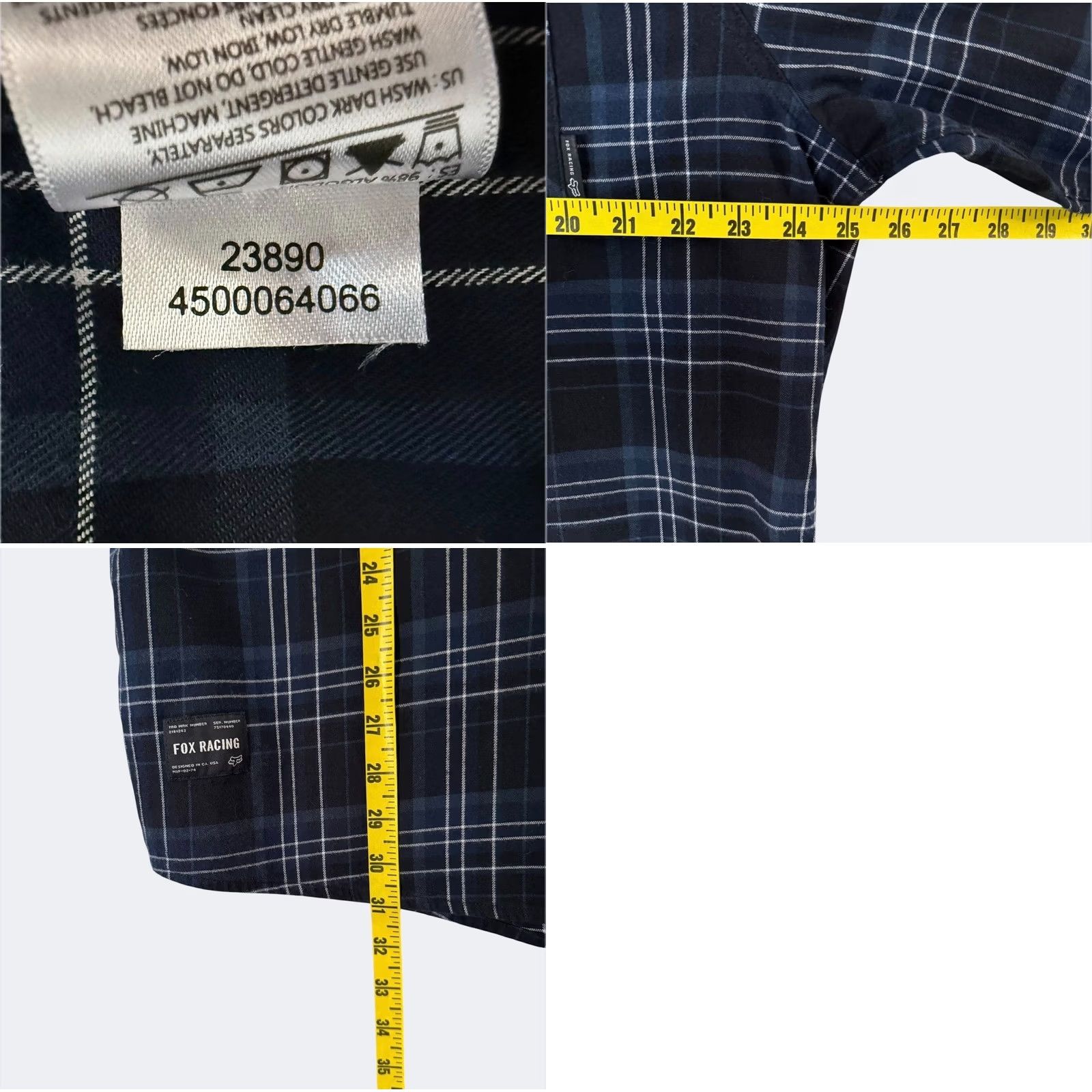 Fox Racing Fox Racing Gamut Stretch Flannel Shirt Black Plaid L/S Button-Up Men XXL Cotton Blend Easy Care Pockets Stretch Shirt Men Size US XXL / EU 58 / 5 - 9 Thumbnail