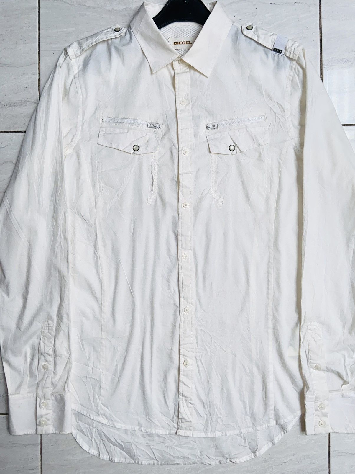 DIESEL White Shirt Slim Fit Size M