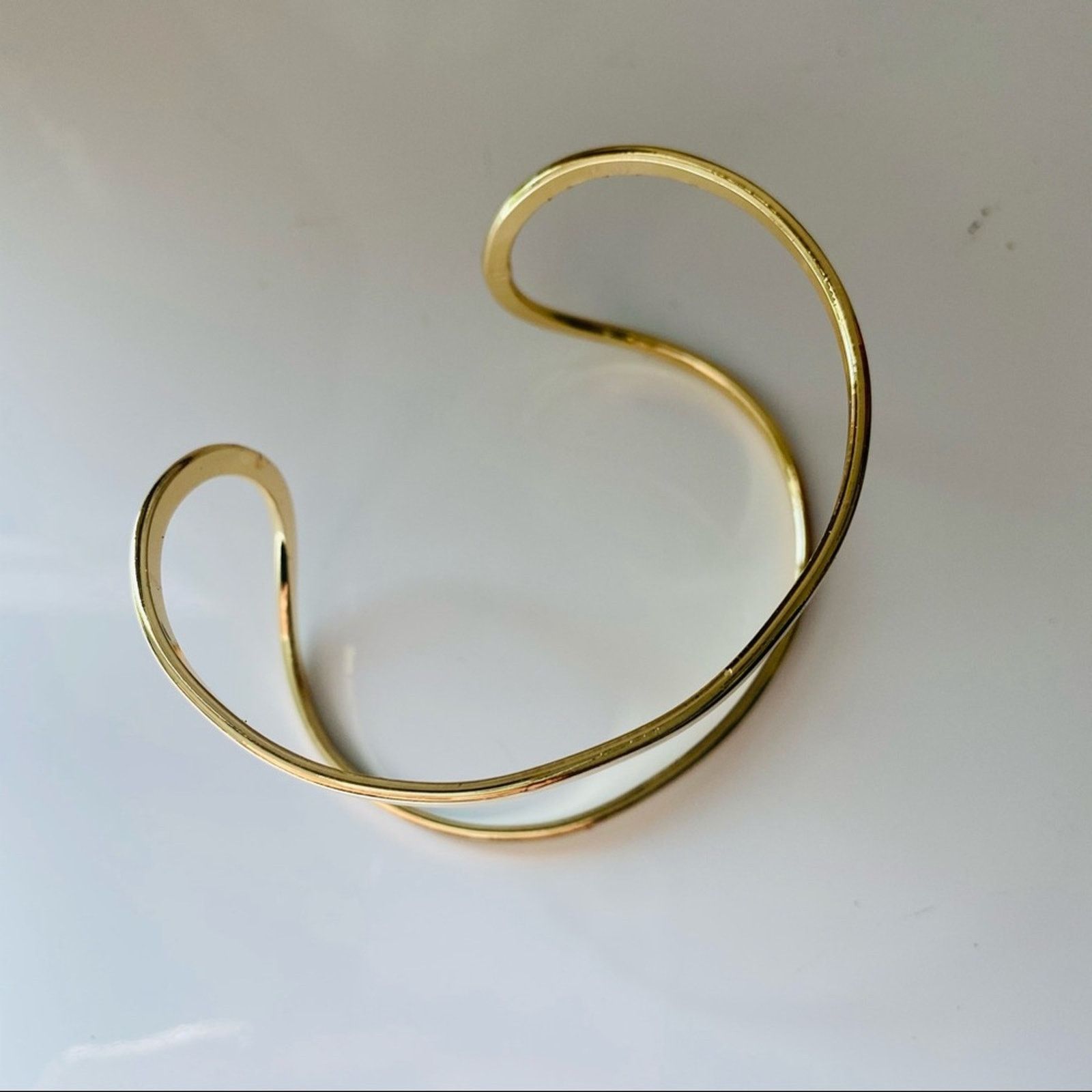Nordstrom NEW NORDSTROM REVOLVE 14kt Gold Open Bangle Bracelet Cuff Size ONE SIZE - 7 Thumbnail