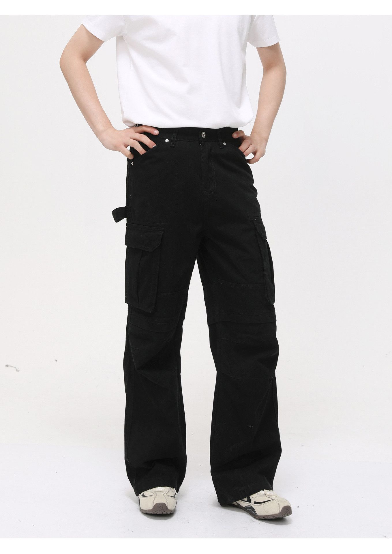 Japanese Brand Men's high street straight-leg loose cargo jeans Size US 32 / EU 48 - 4 Thumbnail