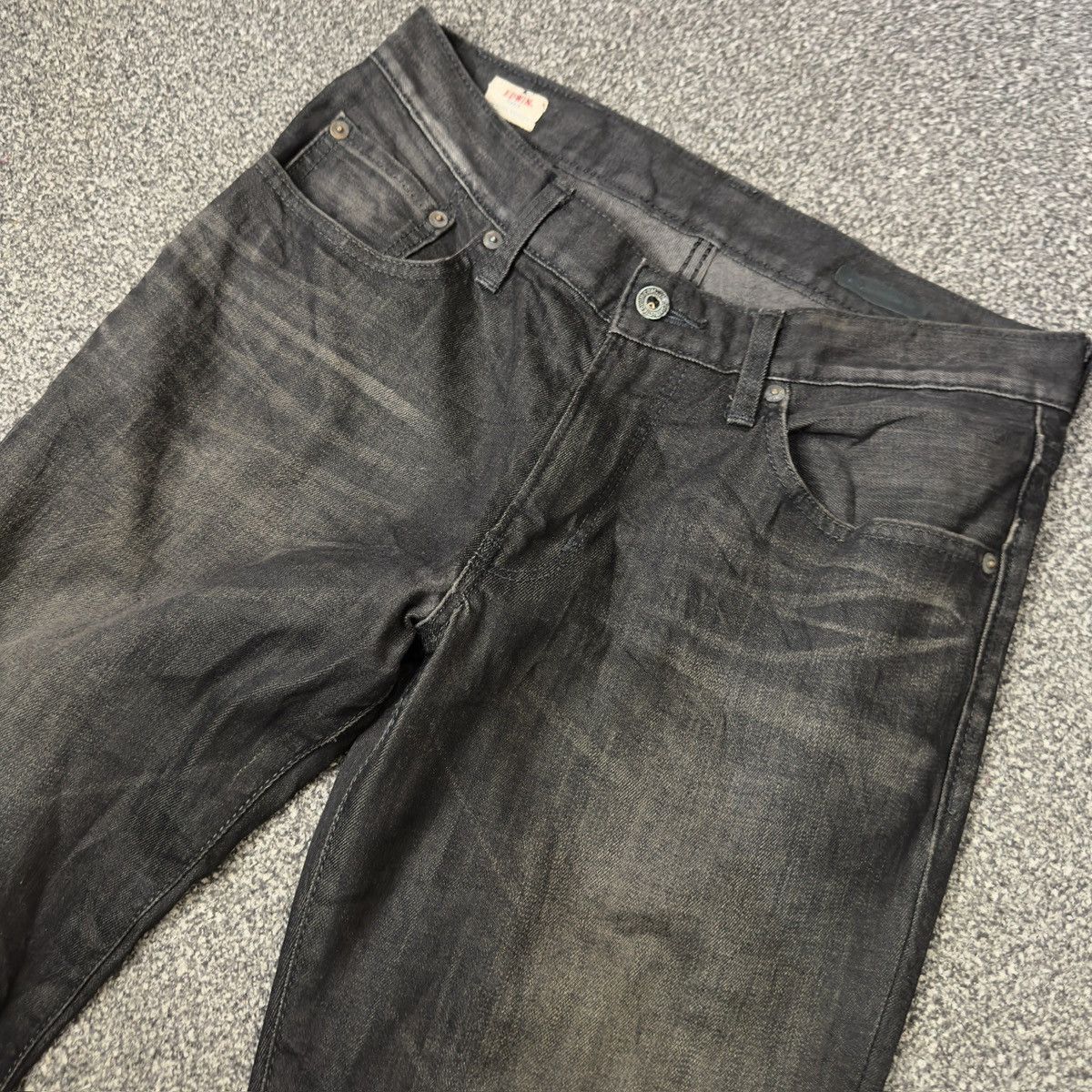 If Six Was Nine 🔥 Vintage 90s Black Wax Denim Edwin 503 Size US 31 - 3 Thumbnail