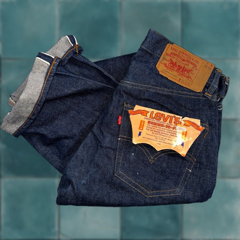Levi's VINTAGE Levi's 501 Jeans 70s Deadstock Redline Selvedge Dark Wash Adult Men 29x36 Rare Size US 29 - 1 Thumbnail
