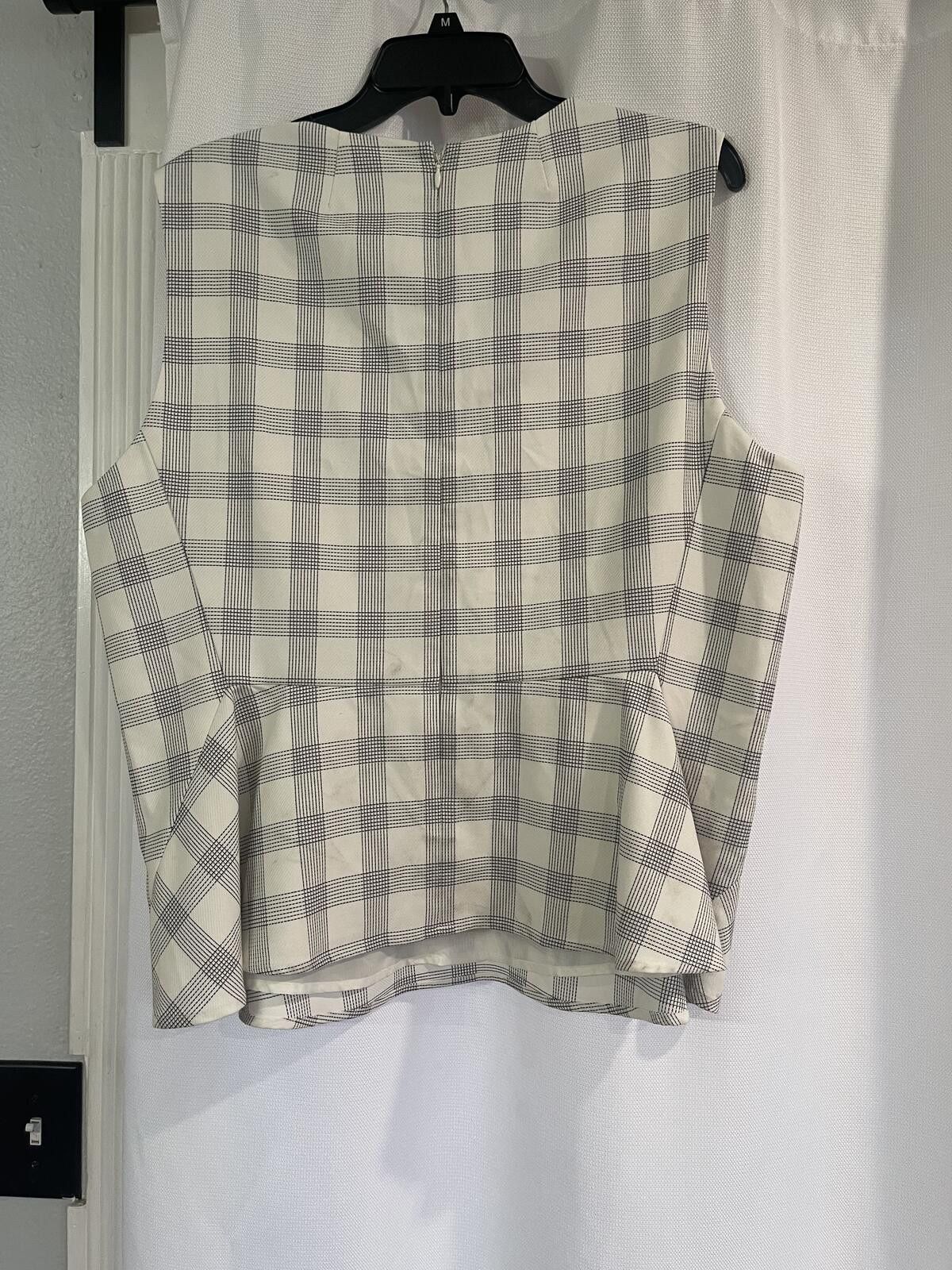 Other 7th Avenue New York & Company Sleeveless Peplum Top in Plaid Size M / US 6-8 / IT 42-44 - 2 Thumbnail