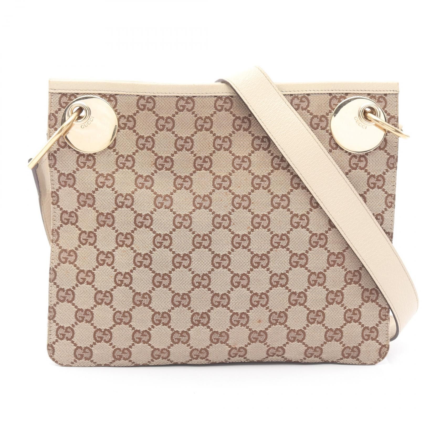 Gucci Gucci Gucci GG Canvas Shoulder Bag Leather Shoulder Bag 120841 DUTY FREE for USA Size ONE SIZE - 1 Thumbnail