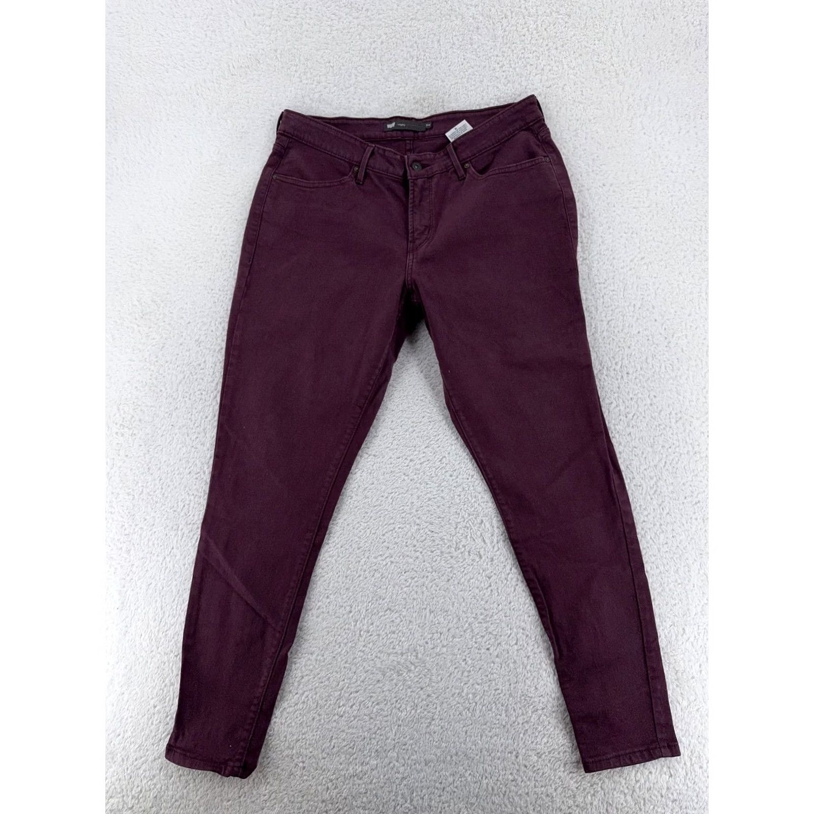 Levi's Levi's Legging Jeans Skinny 16W Purple Denim Mid Rise Pants 34x29 Womens Plus Stretch Cotton Spandex Size 38" / US 16 / IT 52 - 3 Thumbnail
