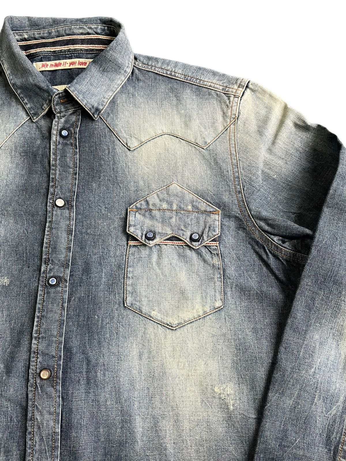 Japanese Brand Reign Italia Selvedge Western Shirt Size US L / EU 52-54 / 3 - 4 Thumbnail