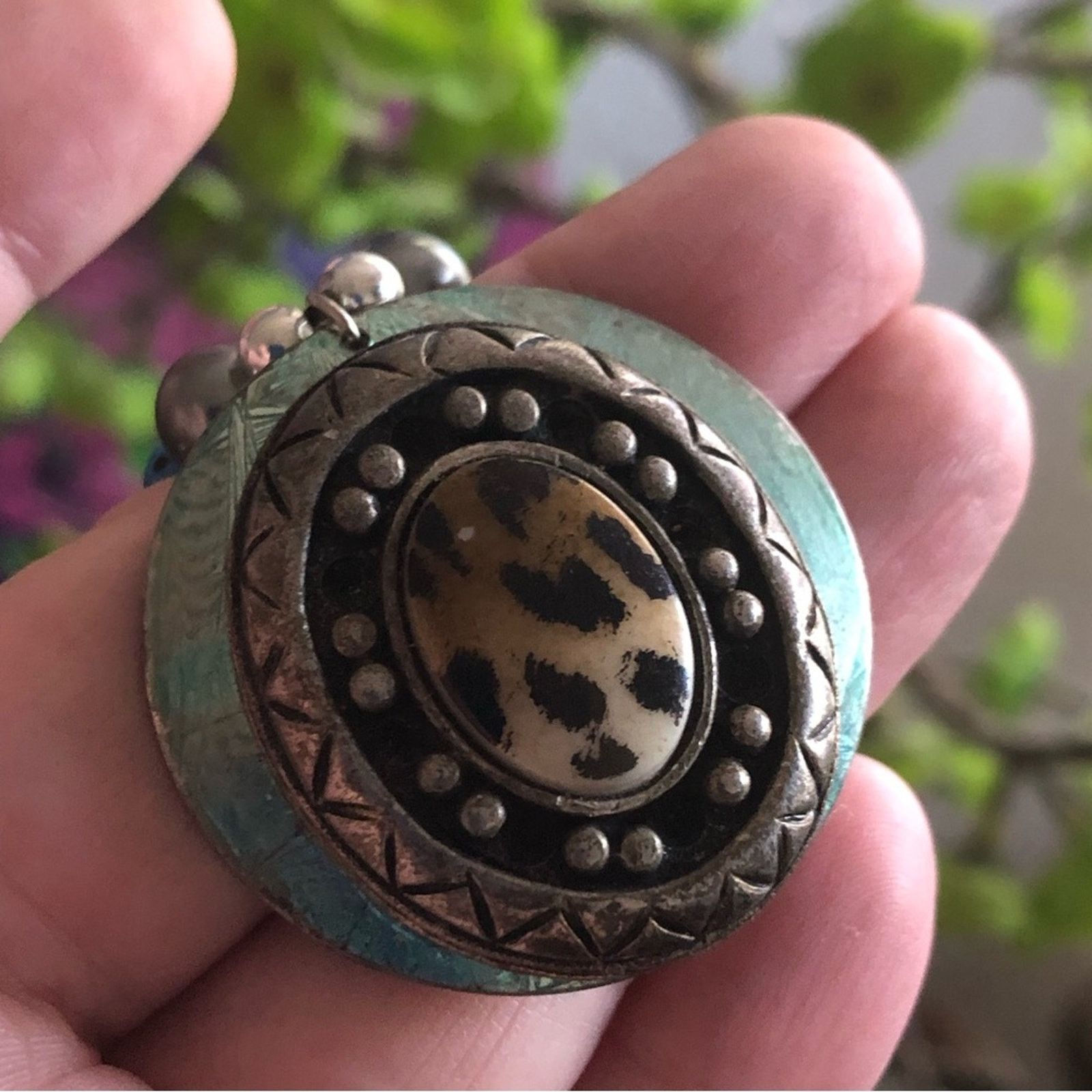 Handmade Handcrafted repurpose animal print ceramic Pearl necklace Size ONE SIZE - 8 Thumbnail
