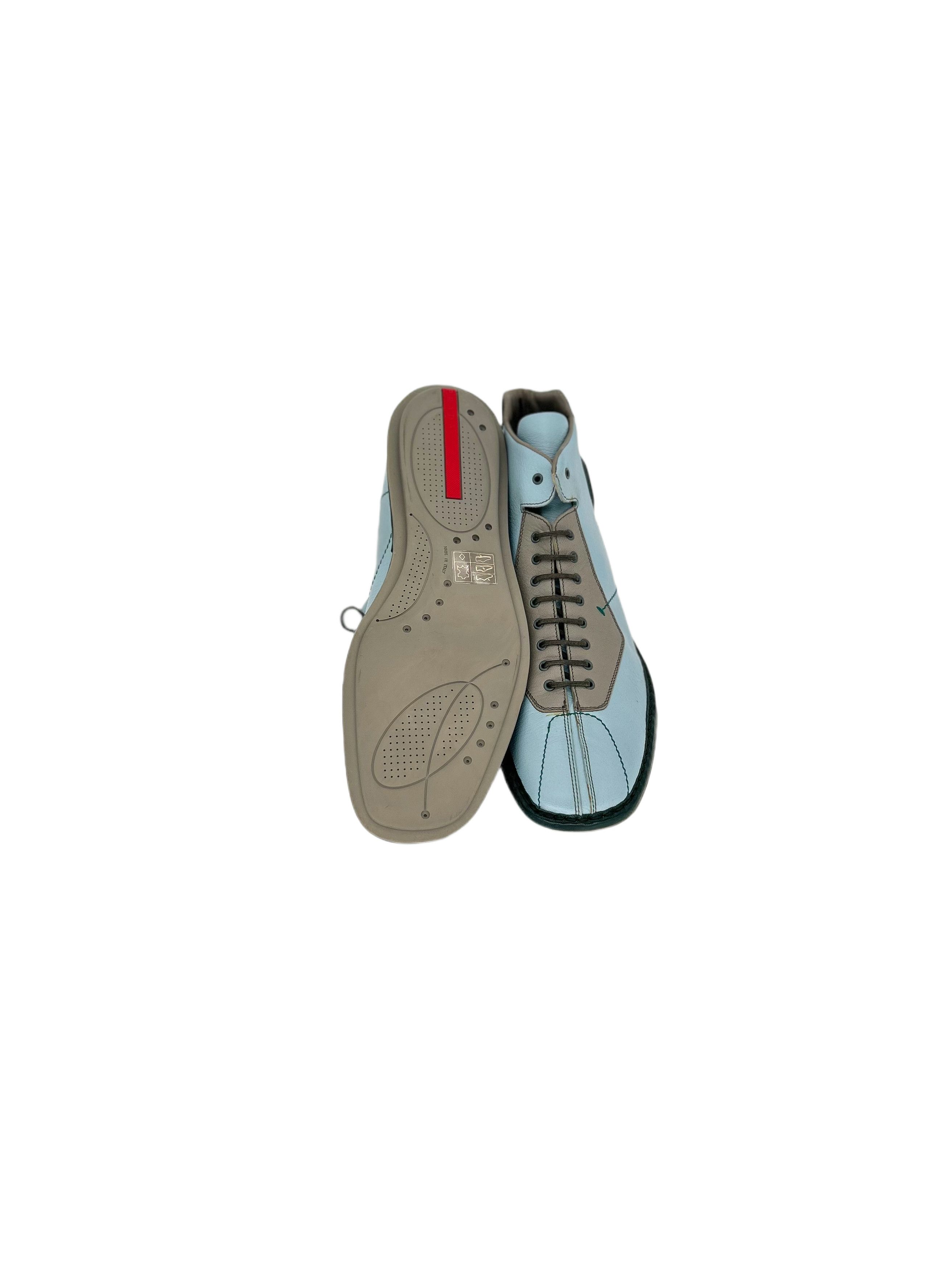 Prada Prada Libea Rossa Blue Hybrid High Top Lace Up Sneaker Shoes Size US 11 / EU 44 - 4 Thumbnail