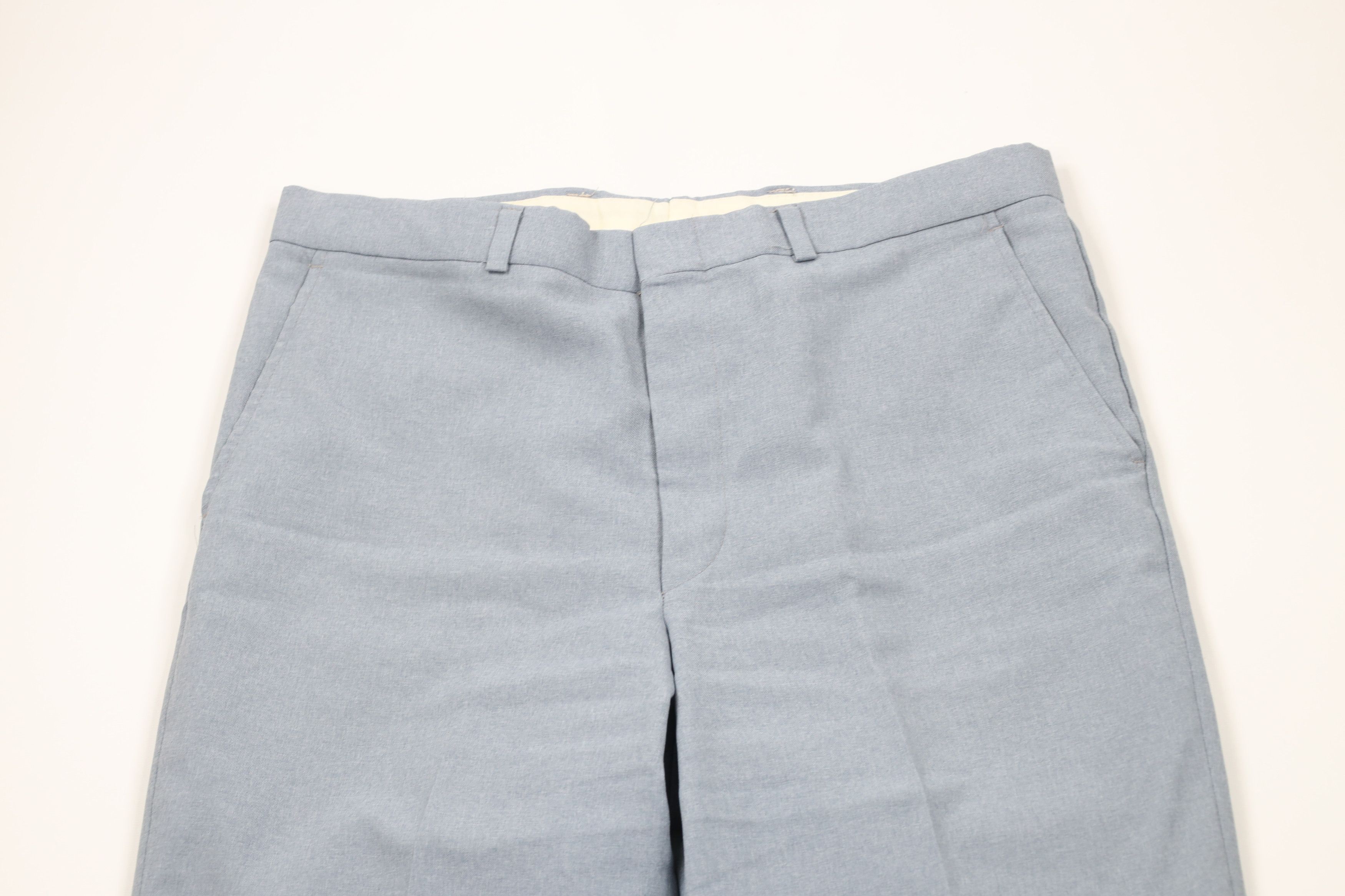 Vintage Vintage 70s Streetwear Knit Wide Leg Chino Pants Blue USA Size US 32 / EU 48 - 2 Thumbnail