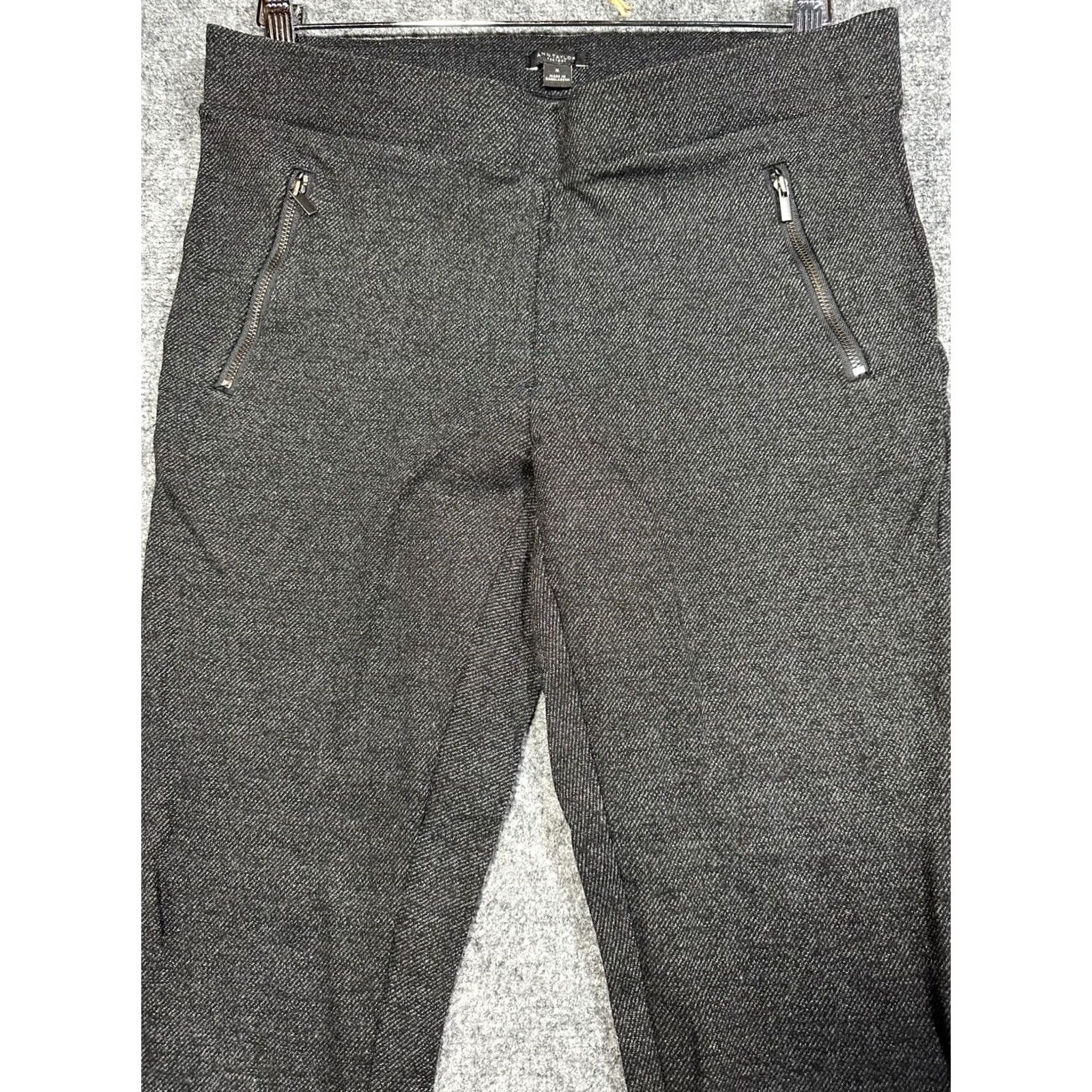 Ann Taylor Ann Taylor Pants Womens Medium Black Knit Tapered Stretch Pull On Flat Front Size 32" / US 10 / IT 46 - 3 Thumbnail