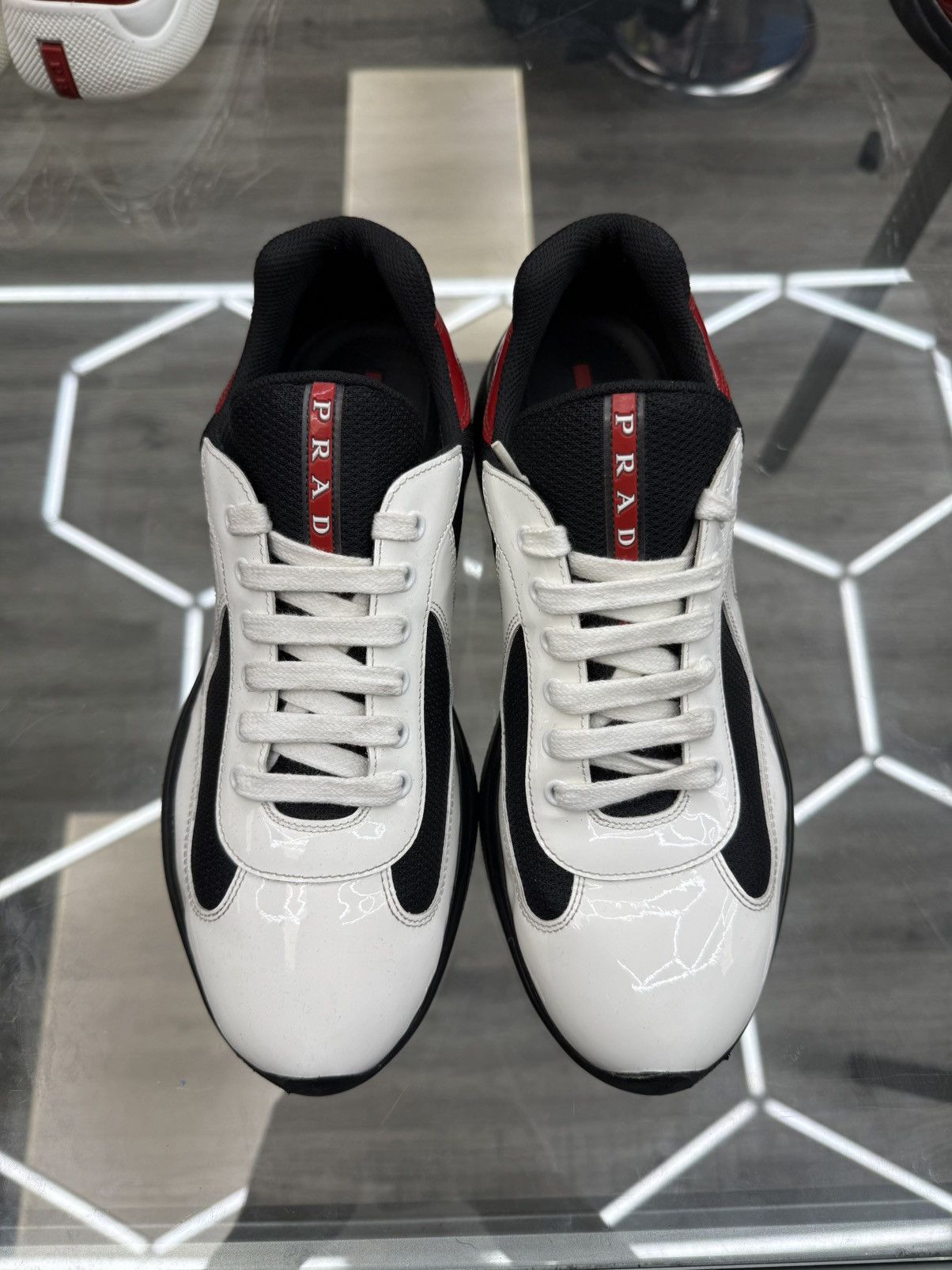 Prada Prada Cup Sneakers - Black/Red/White Size US 9.5 / EU 42-43 - 2 Thumbnail