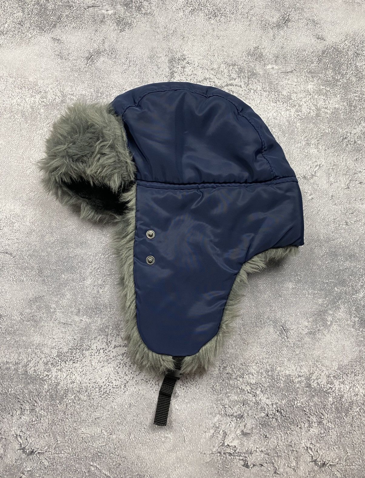 Japanese Brand Vintage Y2K Trapper Ushanka Blue Hylon Faux Fur Mohair Hat Size ONE SIZE - 4 Thumbnail