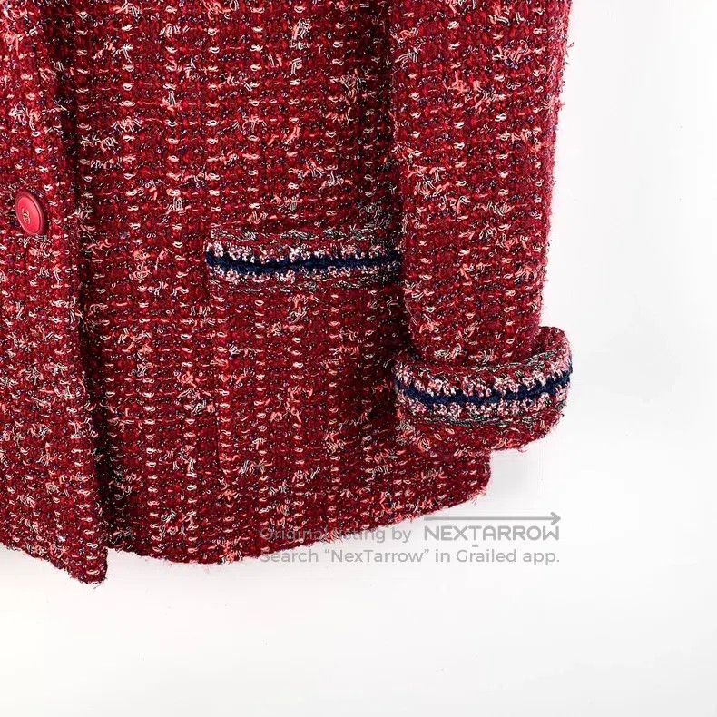 Chanel Chanel Red wool lapel single-breasted long-sleeved woven t Size XS / US 0-2 / IT 36-38 - 4 Thumbnail