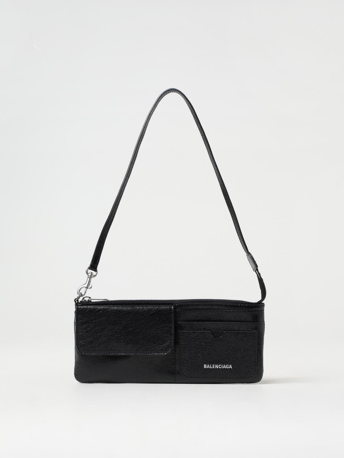 Balenciaga o1srvl11e0526 Size: OS / Superbusy Shoulder Pouch in Black Size ONE SIZE - 1 Thumbnail