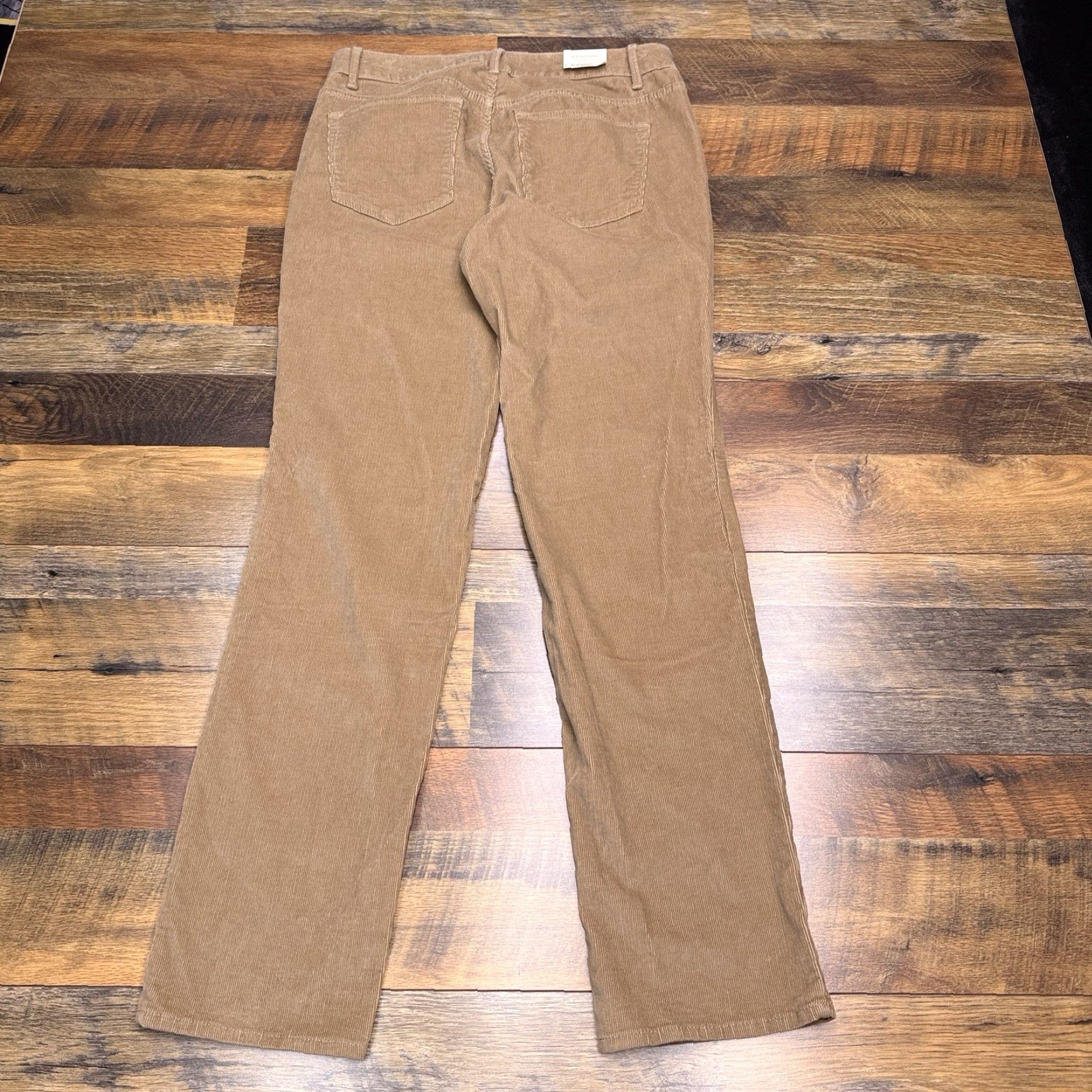 Vintage Sonoma Womens Pants Corduroy Straight Rise Mid 8 Tan Stretch 31.5 Inseam 8 Regular Chino Logo New Size 30" / US 8 / IT 44 - 2 Thumbnail