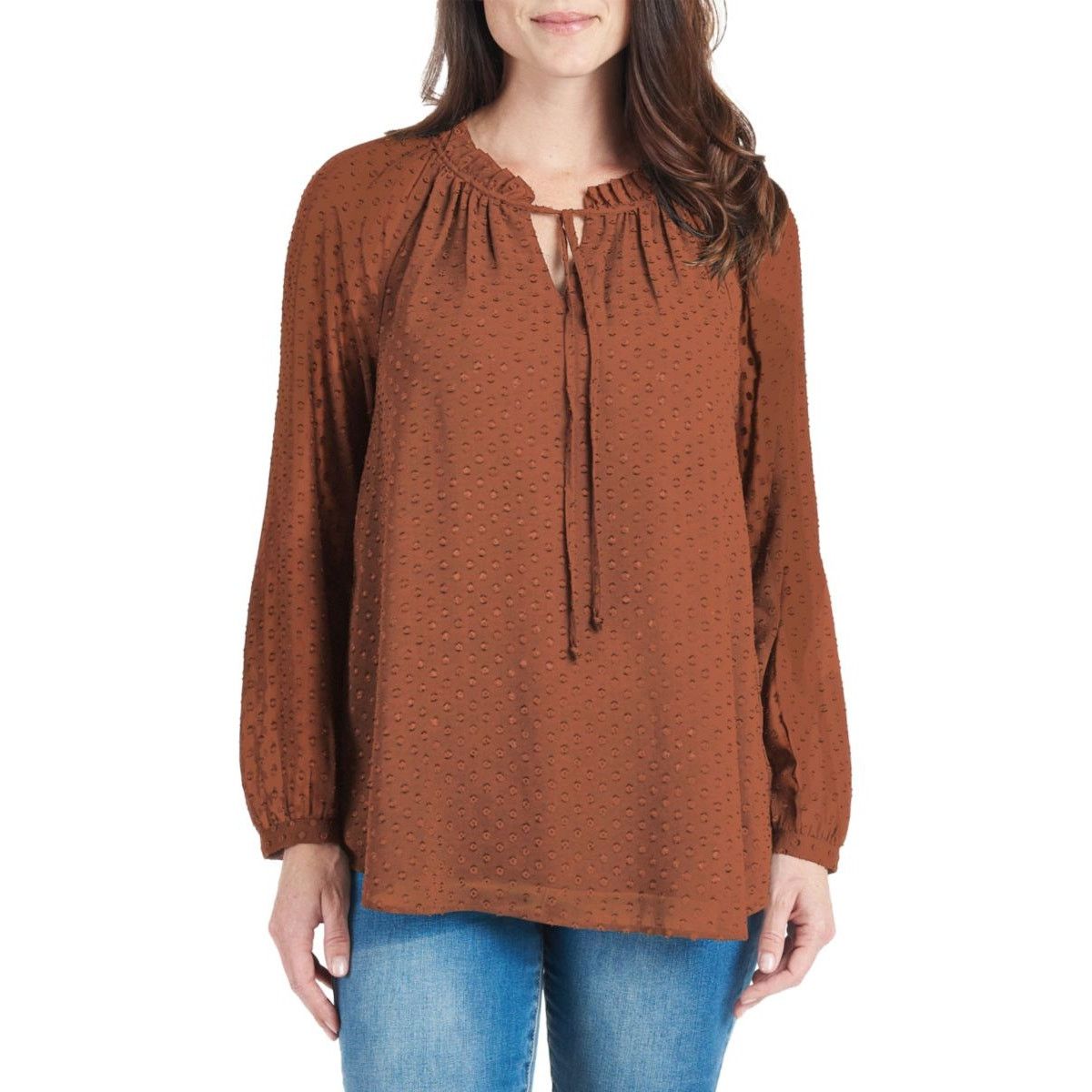 Other DR2 BY DANIEL RAINN Plus Size 2X Swiss Dot Tie Neck Blouse Size XXL / US 16-18 / IT 52-54 - 3 Thumbnail