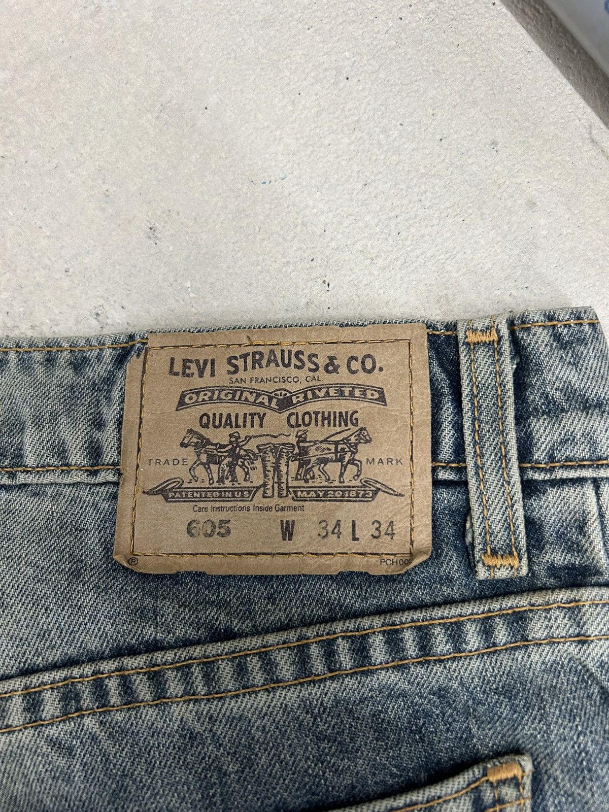 Levi's Vintage Levis 605 Orange Tab Acid Washed Baggy Size US 31 - 20 Thumbnail