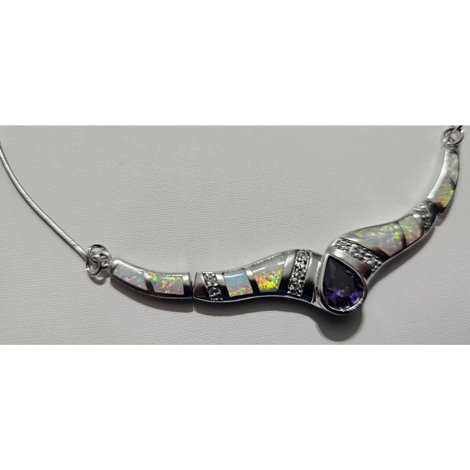 Other Silver Rat Tail Purple Stone Choker Multistone Size ONE SIZE - 4 Thumbnail