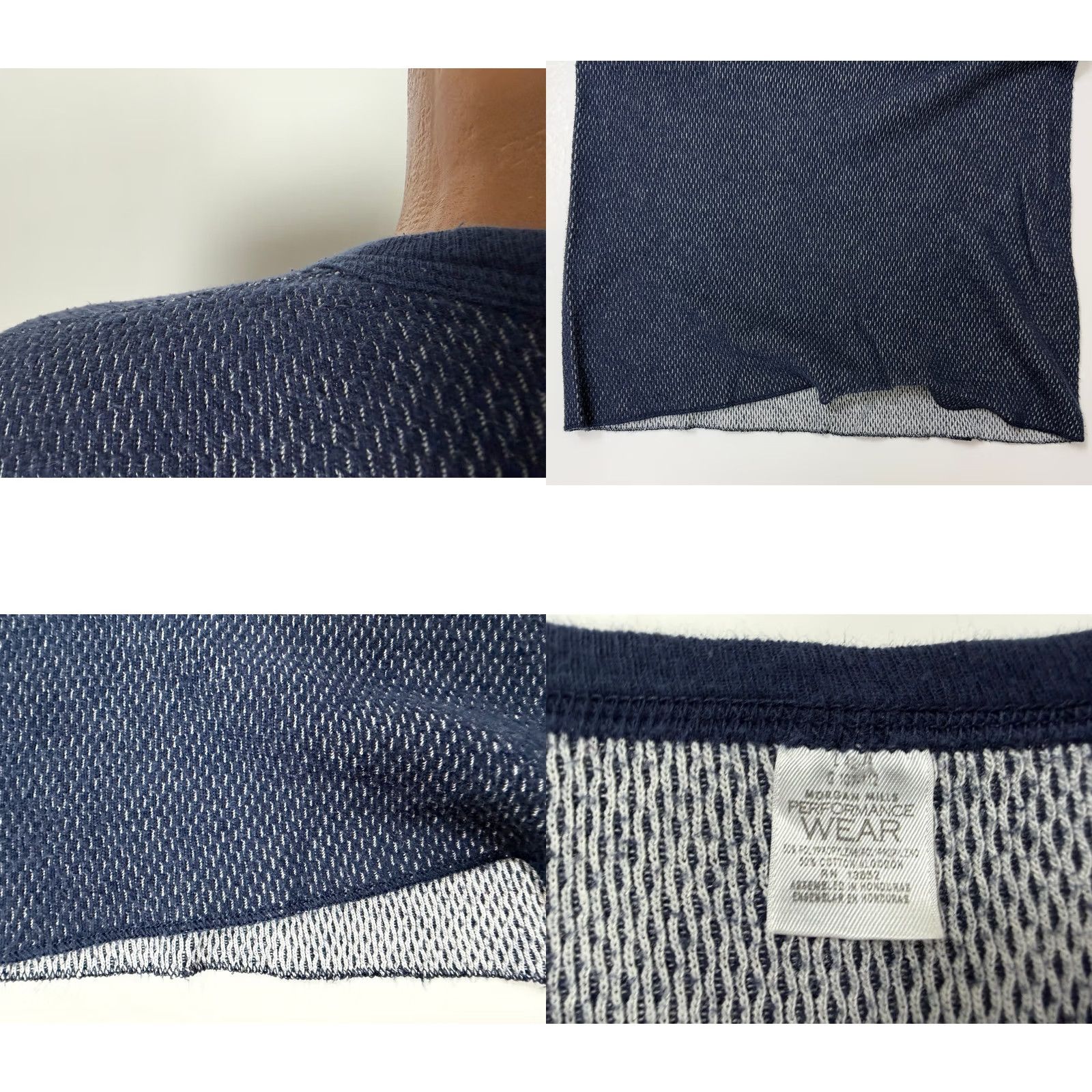 Layer 8 VINTAGE Morgan Mills Waffle-Knit Shirt Men L Navy Thermal Indoor Outdoors 90s Grunge Outdoor Pale Blue Mens XL? Size US L / EU 52-54 / 3 - 8 Thumbnail