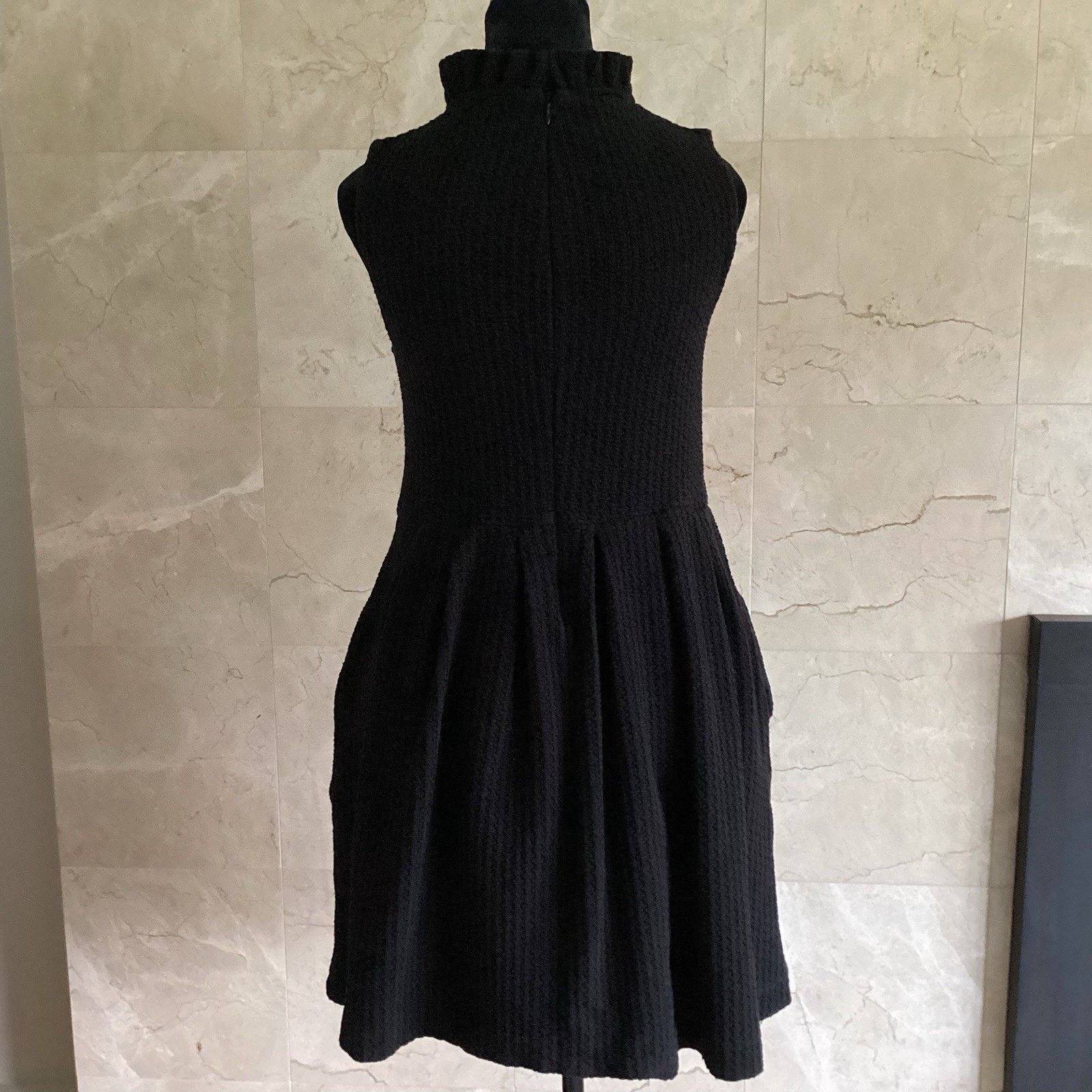 Ganni GANNI Pinnacle Mini Dress Medium Black Sleeveless Twee Size M / US 6-8 / IT 42-44 - 7 Thumbnail