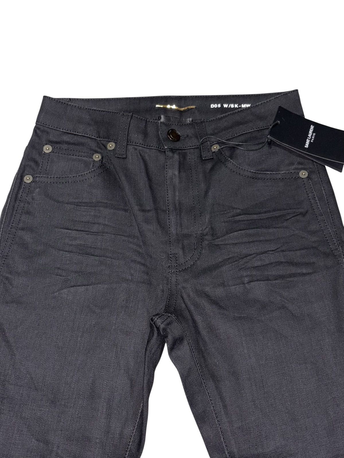 Saint Laurent Paris 25x31 Saint Laurent D05 Waxed Stacked whiskered jeans denim Size US 26 / EU 42 - 4 Thumbnail