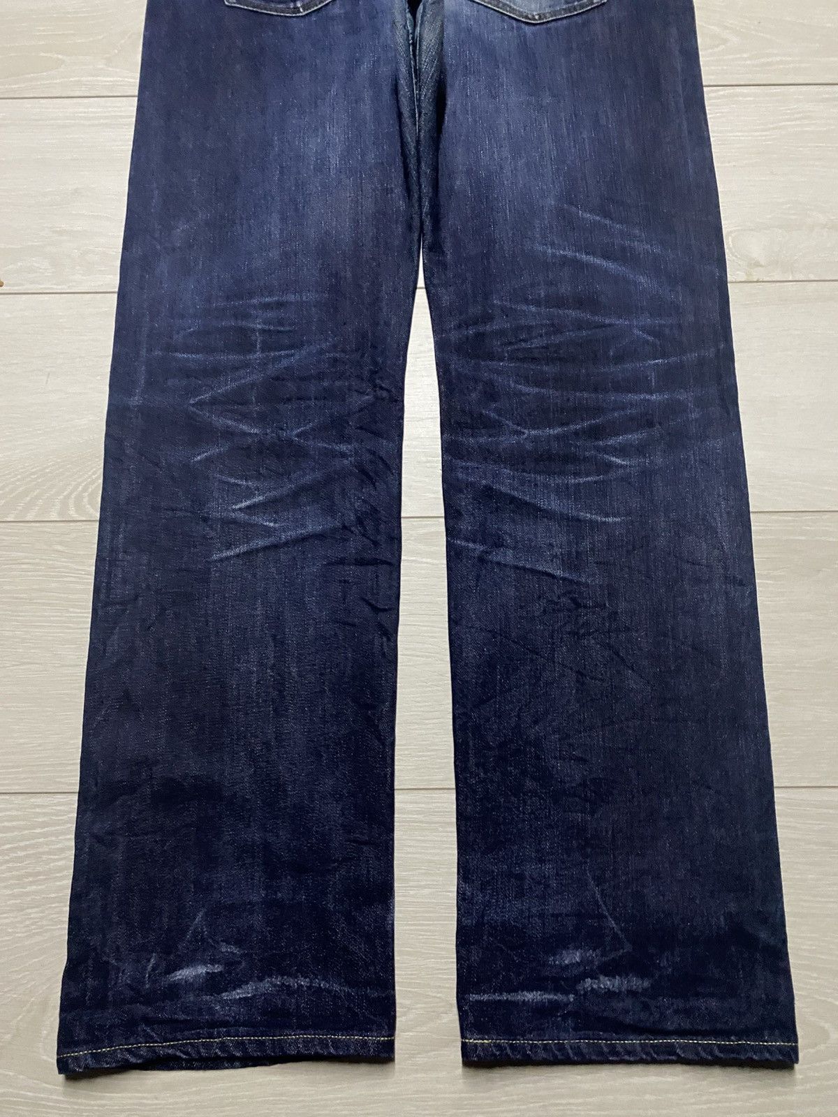 Undercover × Uniqlo Uniqlo Selvedge Blue Whisker Fade Wash Distressed Jeans Size US 37 - 6 Thumbnail