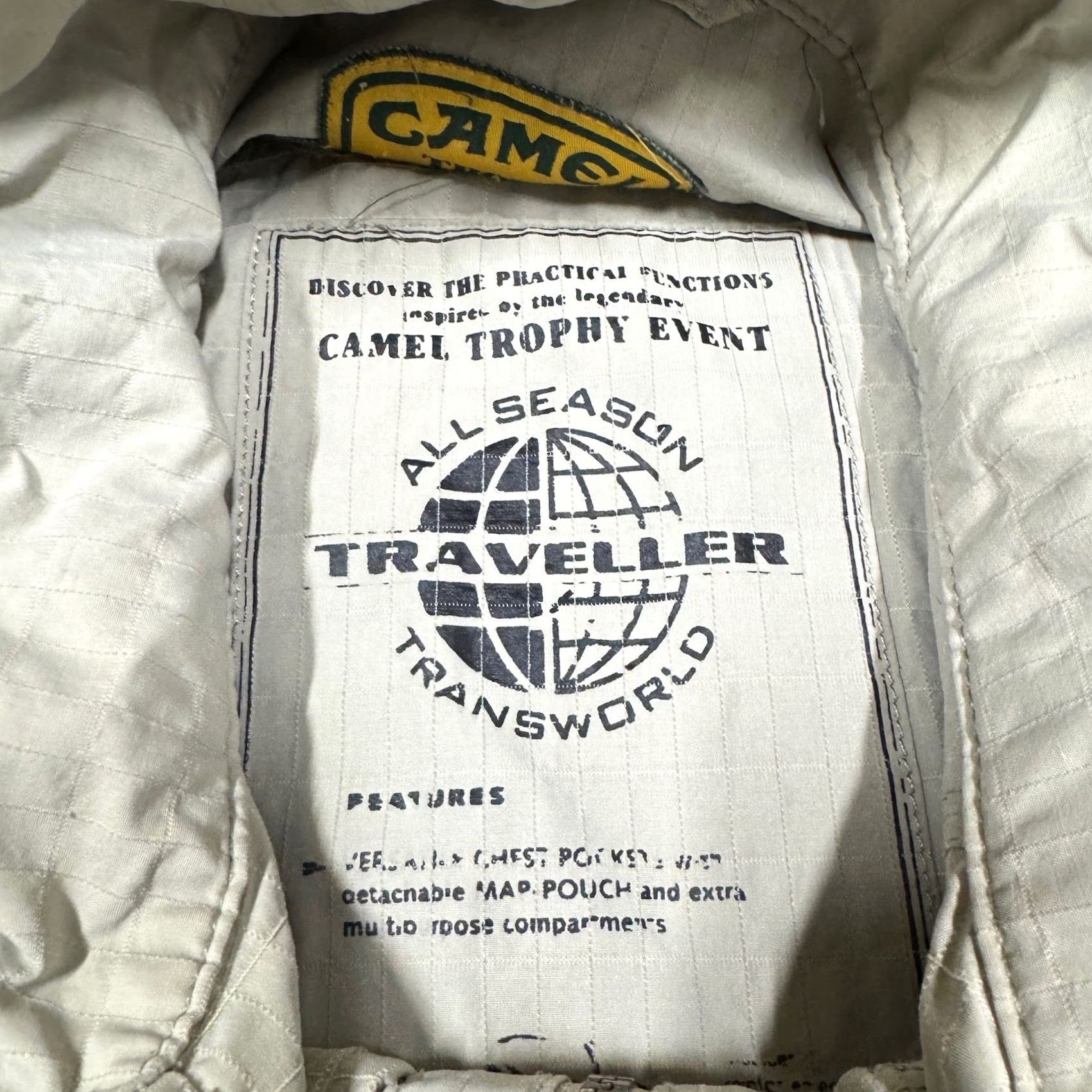 Camel Camel Trophy Vests Men XL Stained Outdoor Full Zip Fishing Multi-Pocket Vest Beige Cotton Blend Overcoat Men XL Size US XL / EU 56 / 4 - 5 Thumbnail