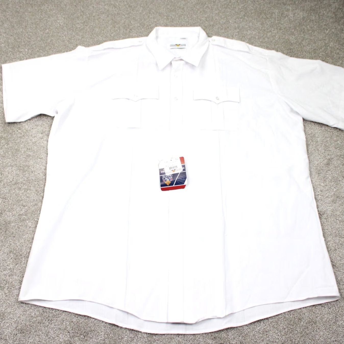 Vintage Flying Cross Deluxe Tropical Shirt NWT Mens 4XL XXXXL White S/S Uniform Button Shirt Mens 4XL XXXXL White Flying Cross Shirts Mens Short Sleeve Button Size US XXL / EU 58 / 5 - 2 Thumbnail